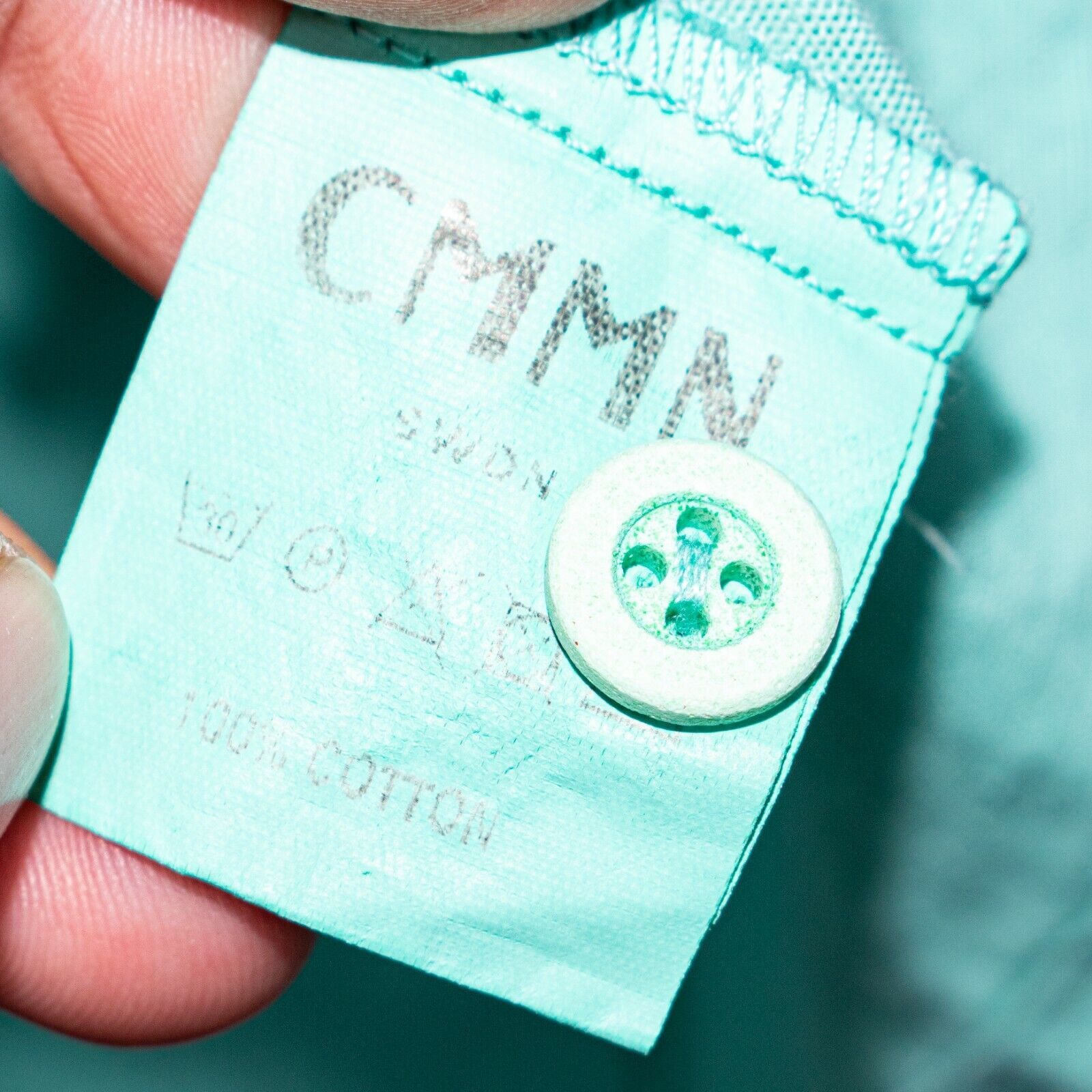 CMMN SWDN CMMN SWDN Men's Short Sleeve Button up Camp Shirt Turquoise Size US L / EU 52-54 / 3 - 6 Thumbnail