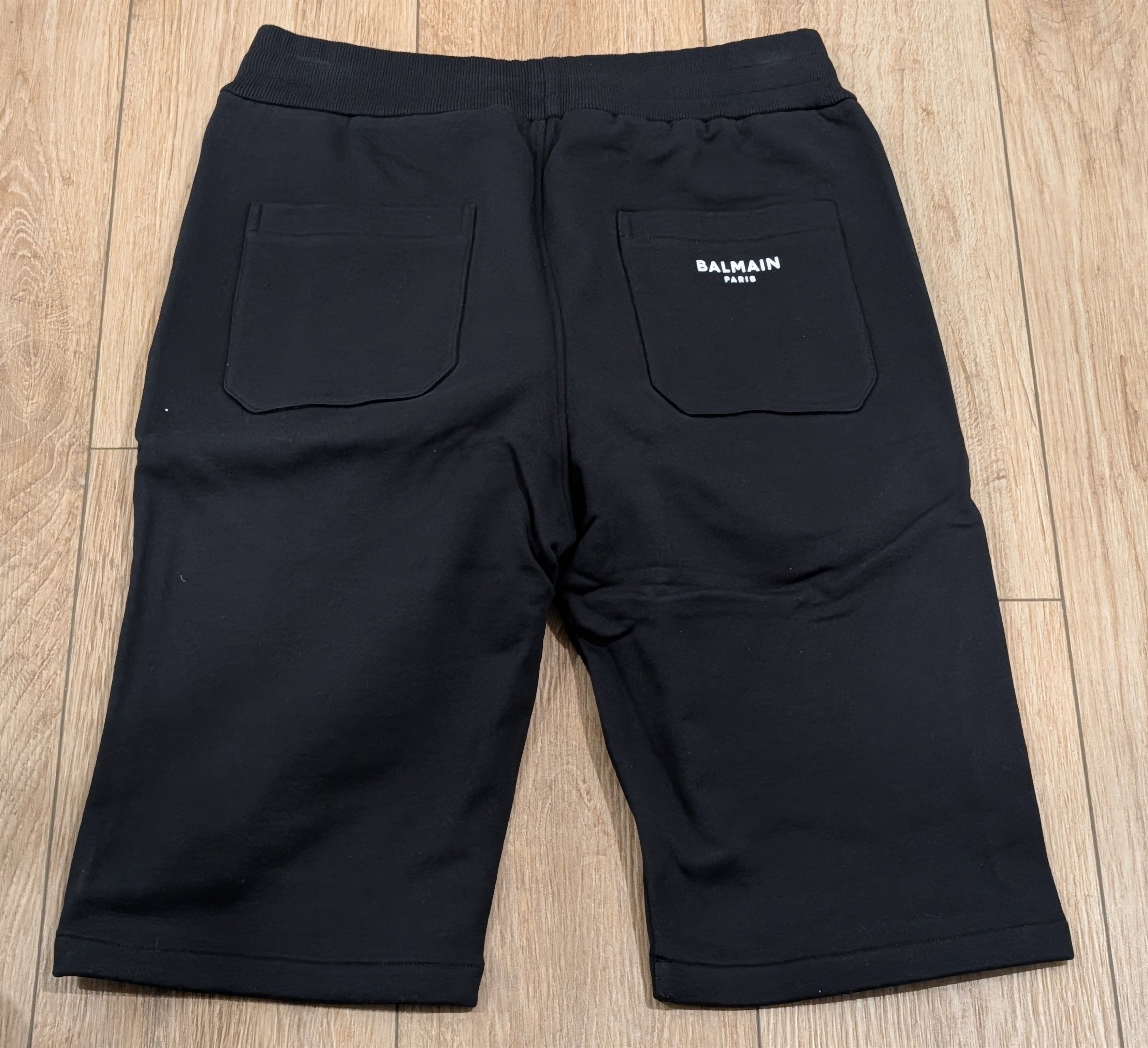 Balmain Balmain Cotton Flocked Logo Sweat Shorts Black Small Size US 30 / EU 46 - 3 Thumbnail