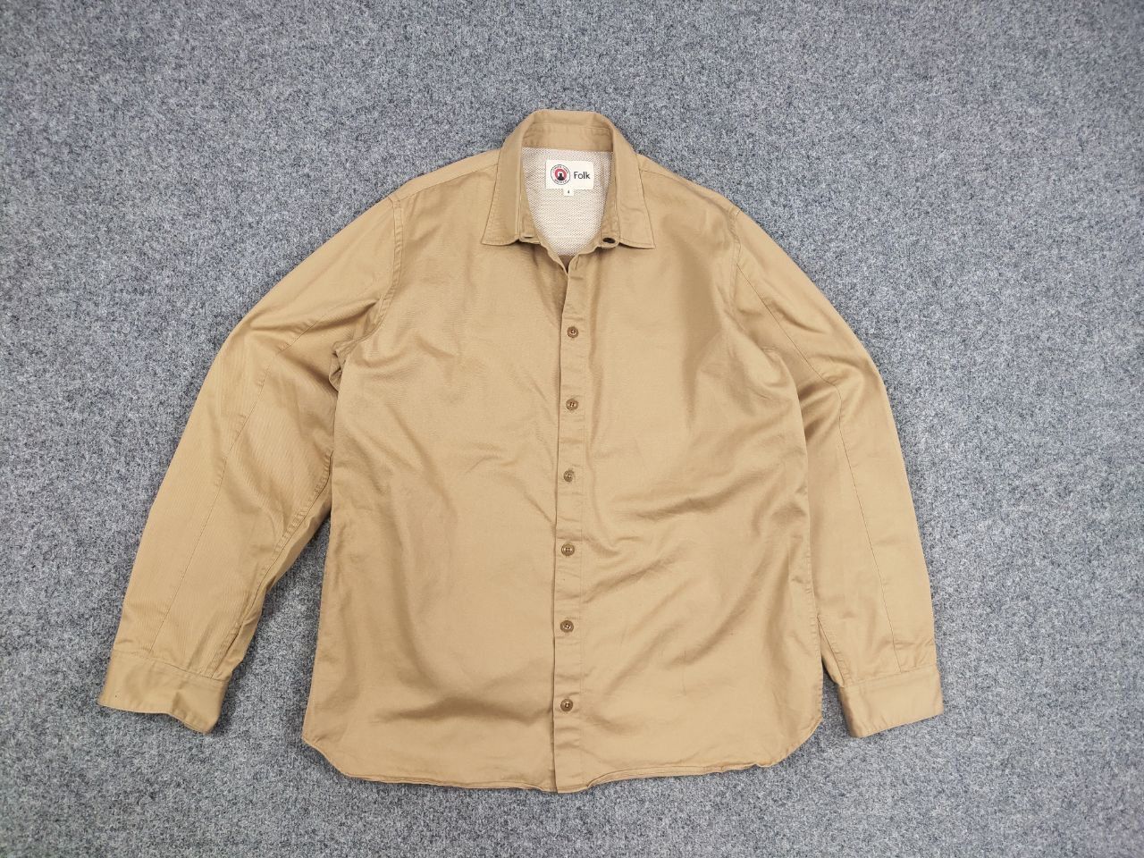 Folk Folk Design Camden Town Beige Logo Casual Button Down Shirt Size US L / EU 52-54 / 3 - 10 Thumbnail