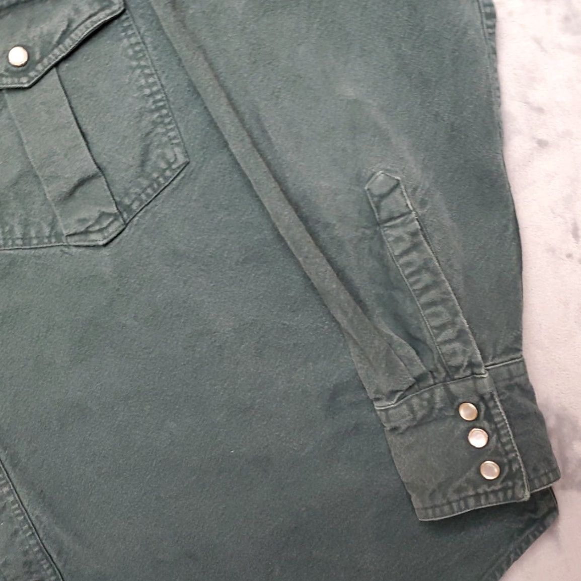 Vintage VINTAGE Pine Canyon Shirt Mens XL Green Chamois Flannel Pearlsnap Flap Pocket Western Button-Up Cotton Long Sleeve Collared Size US XL / EU 56 / 4 - 3 Thumbnail