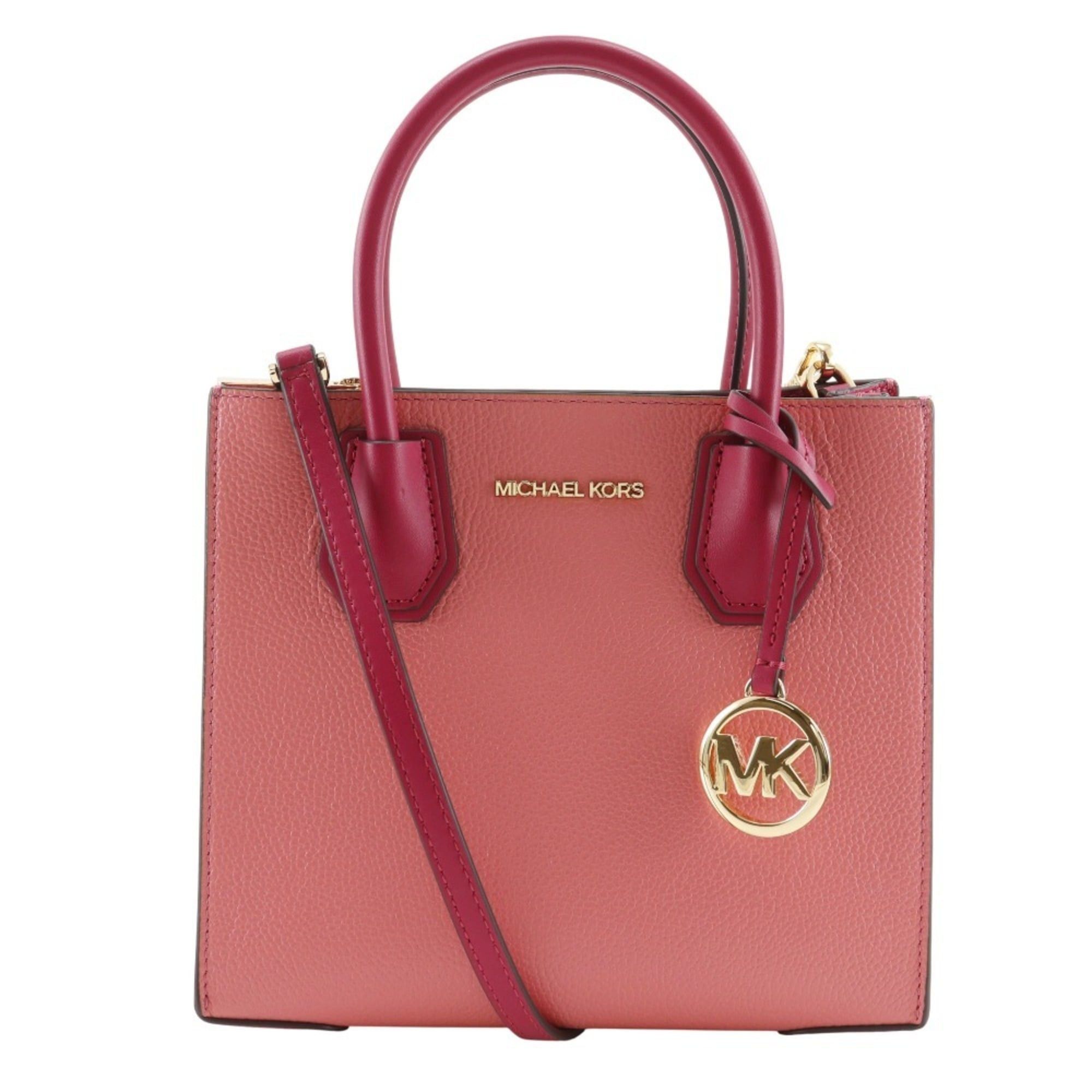 Michael Kors Michael Kors MERCER Handbag, 2-Way Shoulder Bag, 35S1GM9M2T, Leather, Pink/Red, 2-Way, A5 Size, Open, Women's Size ONE SIZE - 1 Thumbnail
