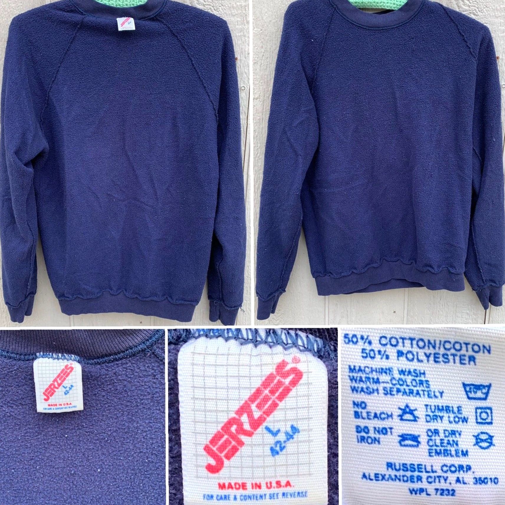 Jerzees VINTAGE Folsom Fire Dept City of Folsom Fire Raglan Sweatshirt Mens L Blue Graphic Print Pullover Crewneck Sweatshirt, 80s Era, Made in USA Size US L / EU 52-54 / 3 - 6 Thumbnail