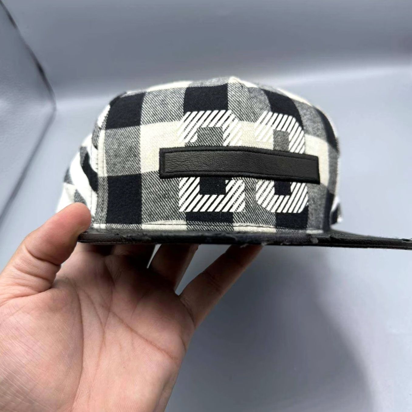 Jordan Brand Jordan 23 Banned Hat Men Black White Plaid Play Hard Snap Back Cap Size ONE SIZE - 2 Thumbnail