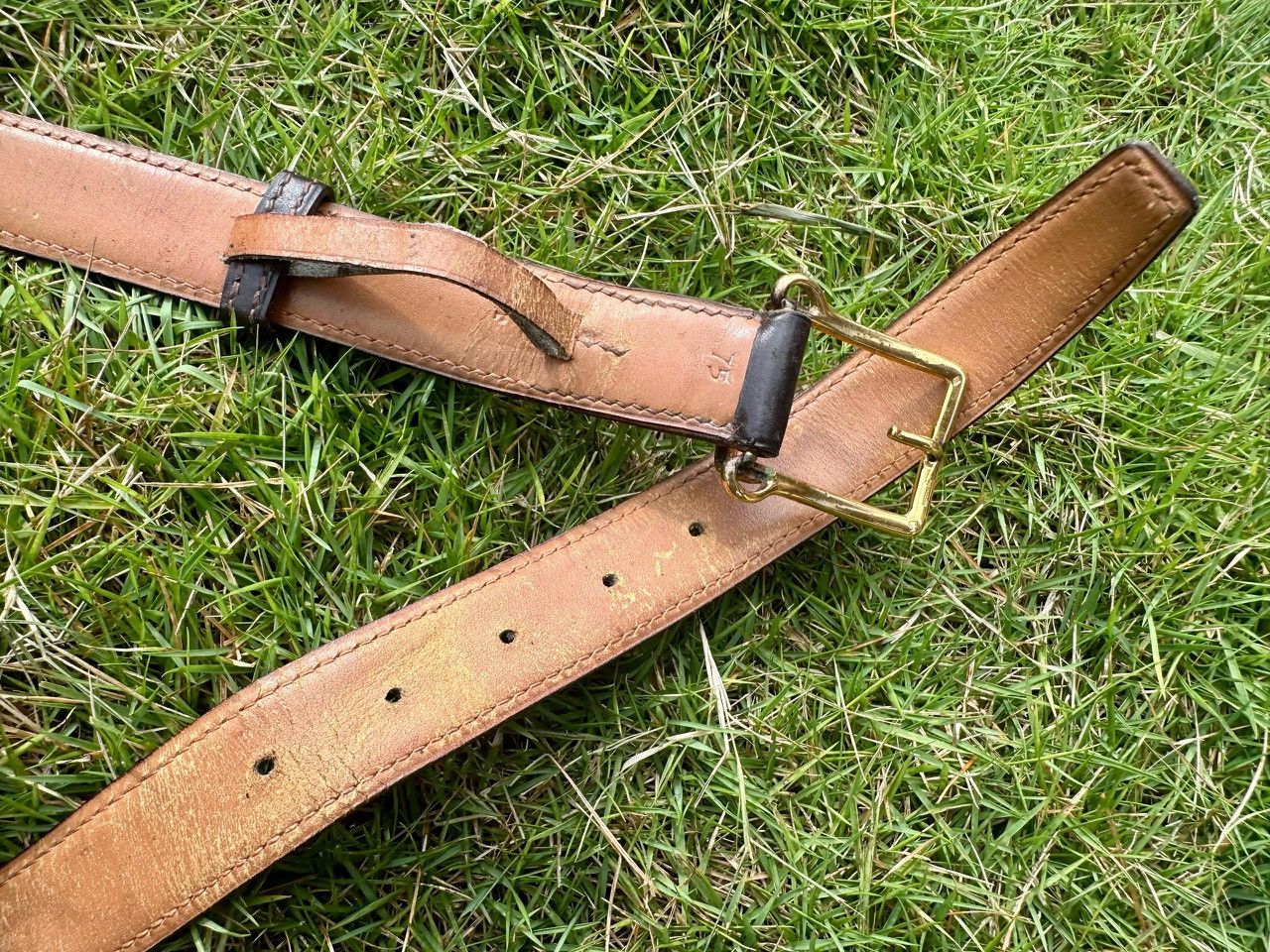 Hermes Authentic Authentic Vintage Hermes Gold Buckle Leather Belt Size ONE SIZE - 6 Thumbnail