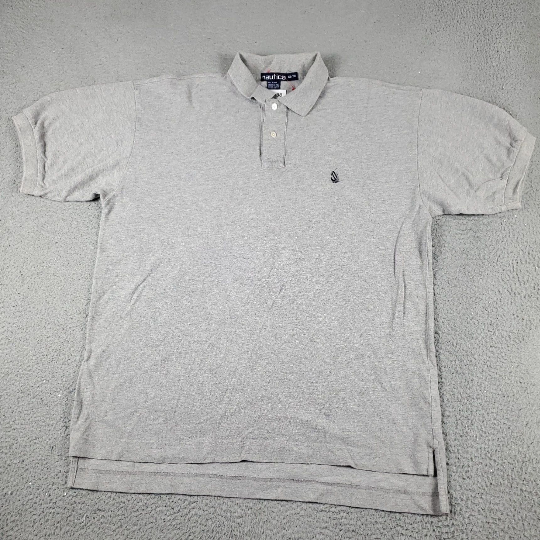 Nautica Nautica Polo Shirt Mens XL Gray Solid Short Sleeve Button Collared Classic Casual Polo XL Gray Mens Size US XL / EU 56 / 4 - 2 Thumbnail