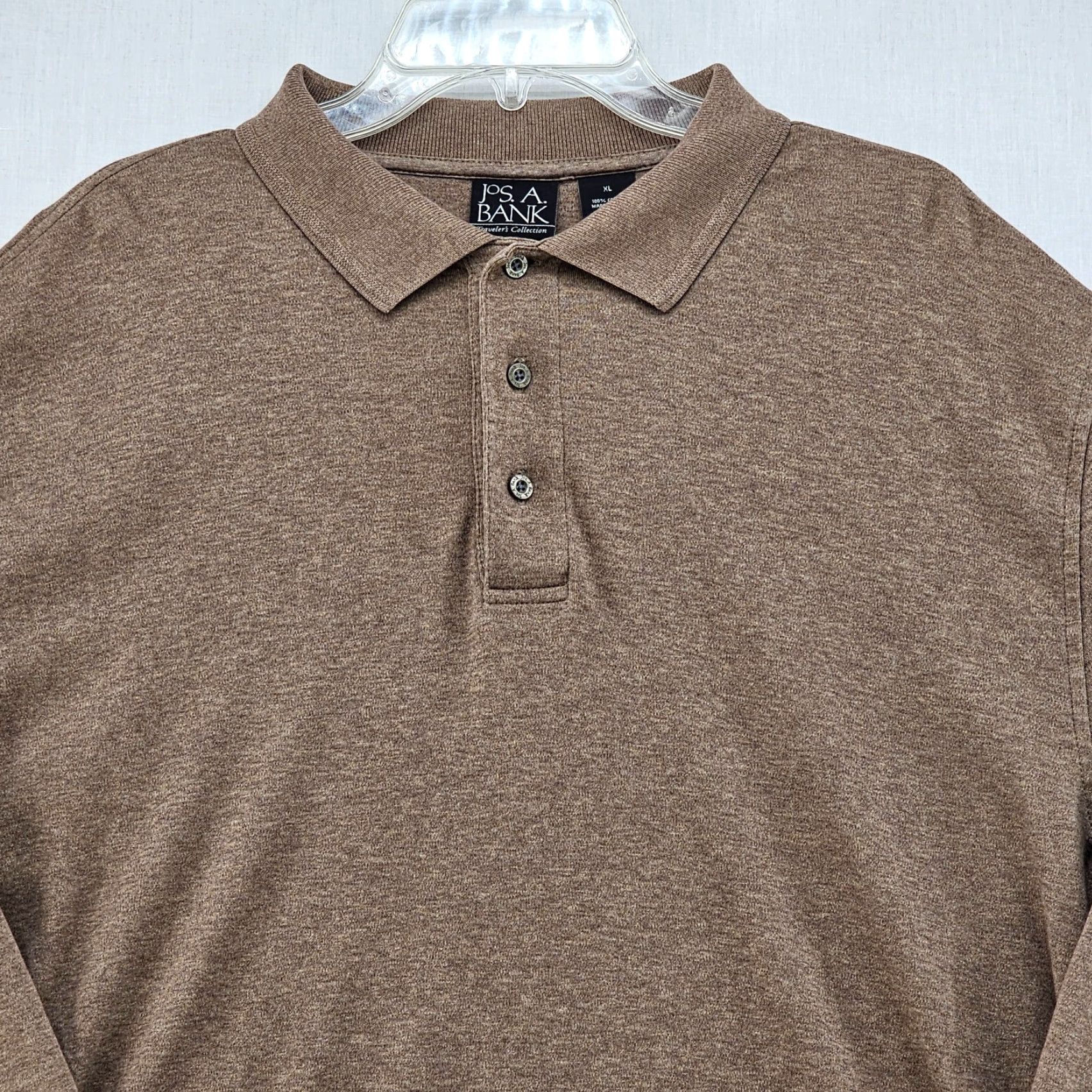 Jos. A. Bank Jos A Bank Shirt Men's Large Brown Long Sleeve Cotton Office Wear Preppy Polo Size US XL / EU 56 / 4 - 2 Thumbnail