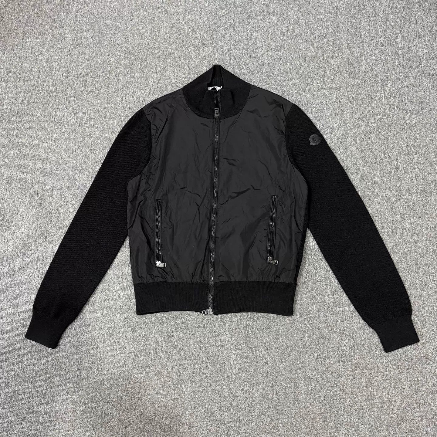 Moncler Moncler Black Knit Paneled Jacket XL 99 New Size XL / US 12-14 / IT 48-50 - 1 Thumbnail