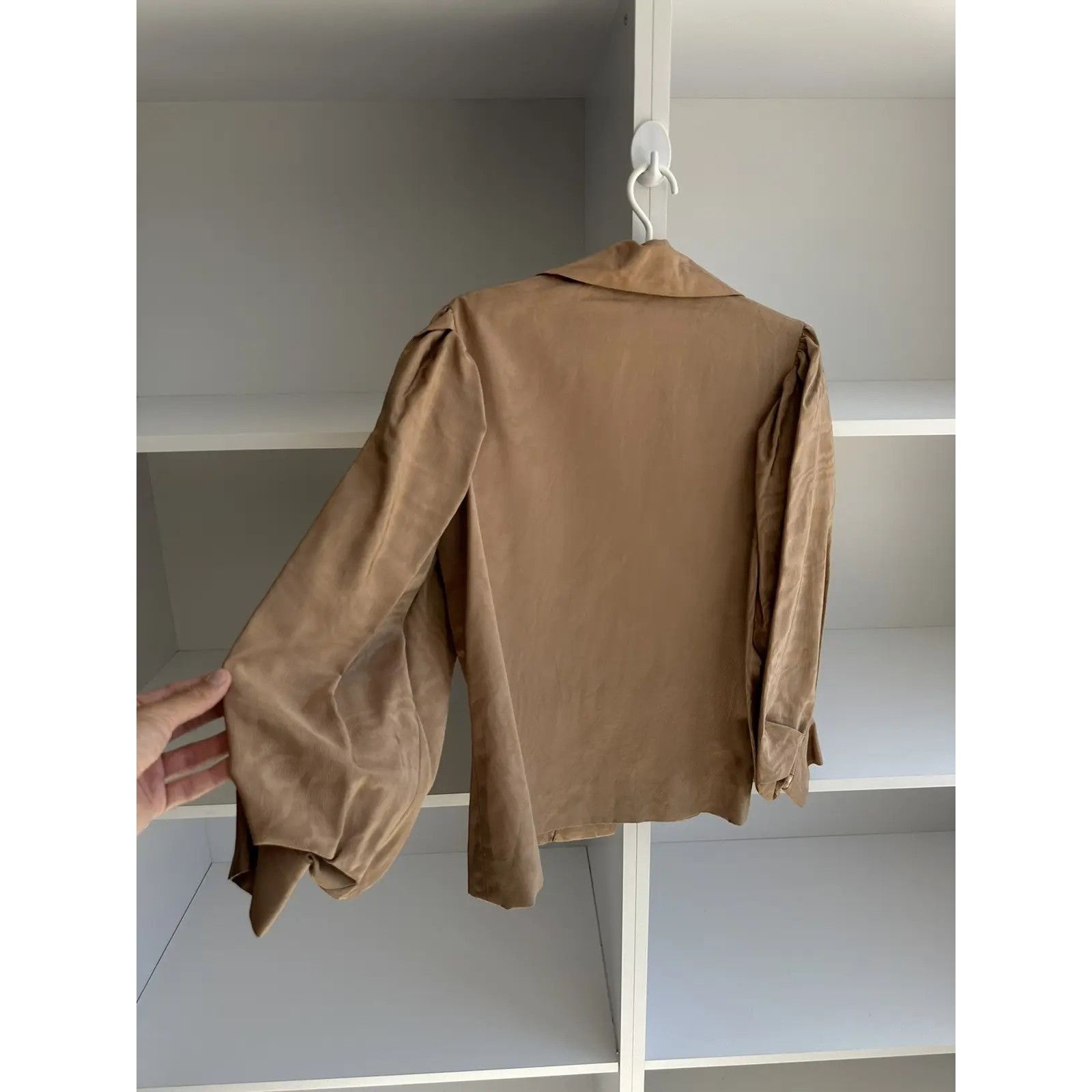Saint Laurent Paris Vintage Saint Laurent Paris Rive Gauche Satin Blazer 80s Size L / US 10 / IT 46 - 13 Thumbnail