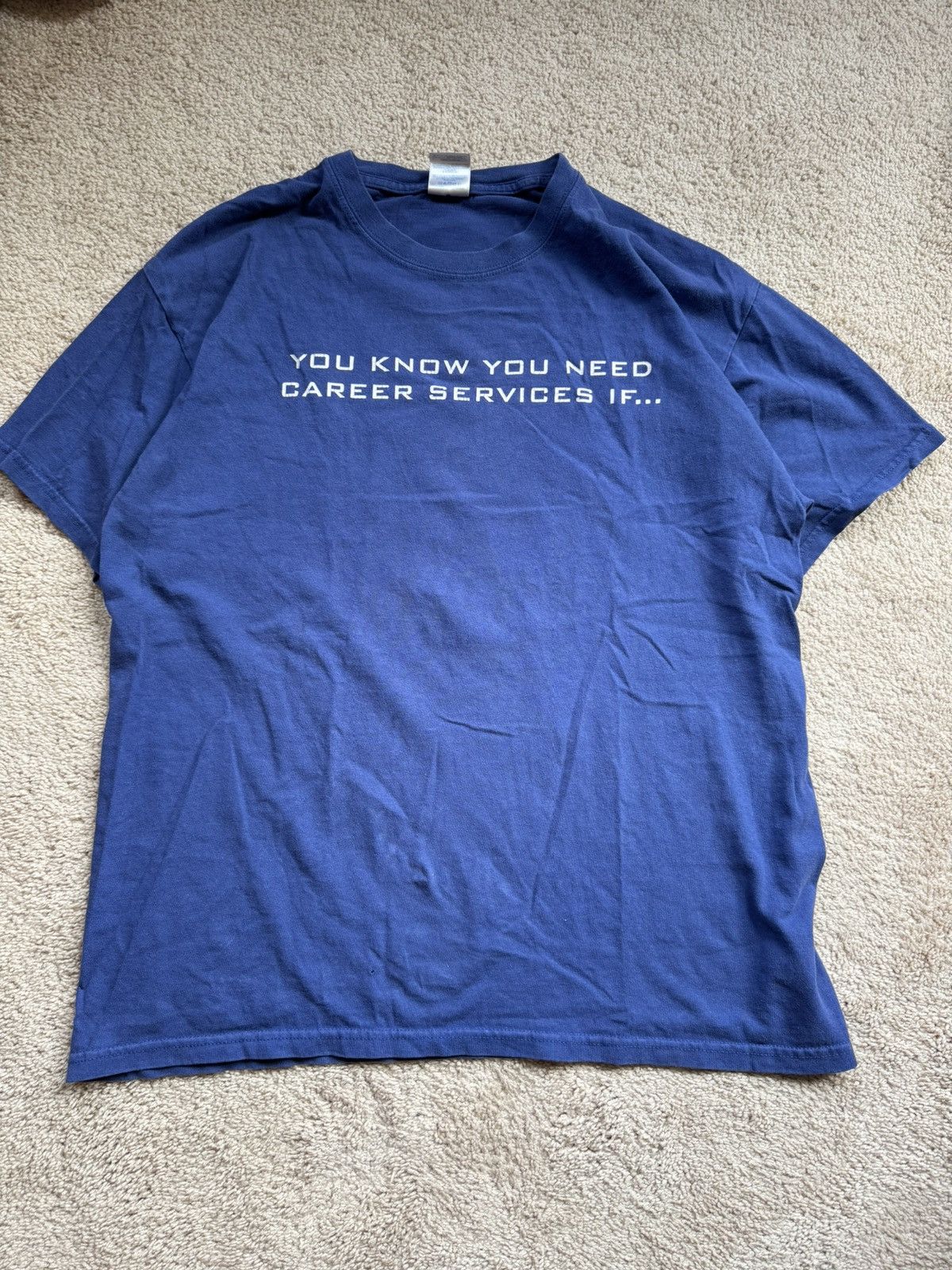 Gildan × Vintage Vintage Funny Wheaton College Shirt Blue Large Size US L / EU 52-54 / 3 - 5 Thumbnail