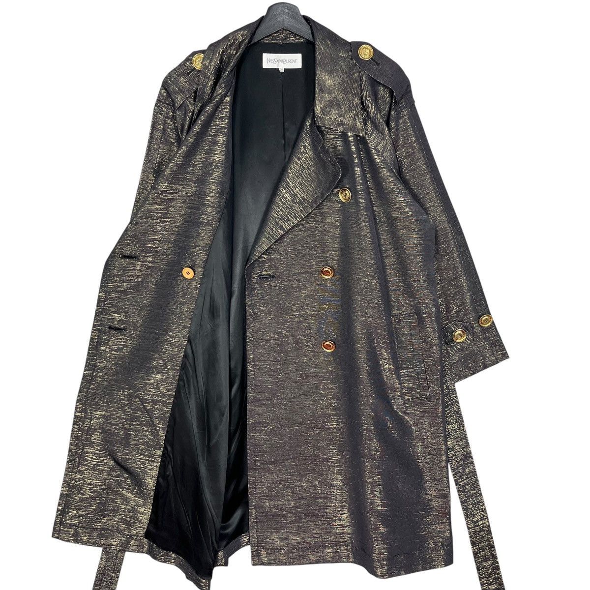 Designer × Yves Saint Laurent Vintage YSL Yves Saint Laurent Gold Weaving Trench Coat Size XS / US 0-2 / IT 36-38 - 8 Thumbnail