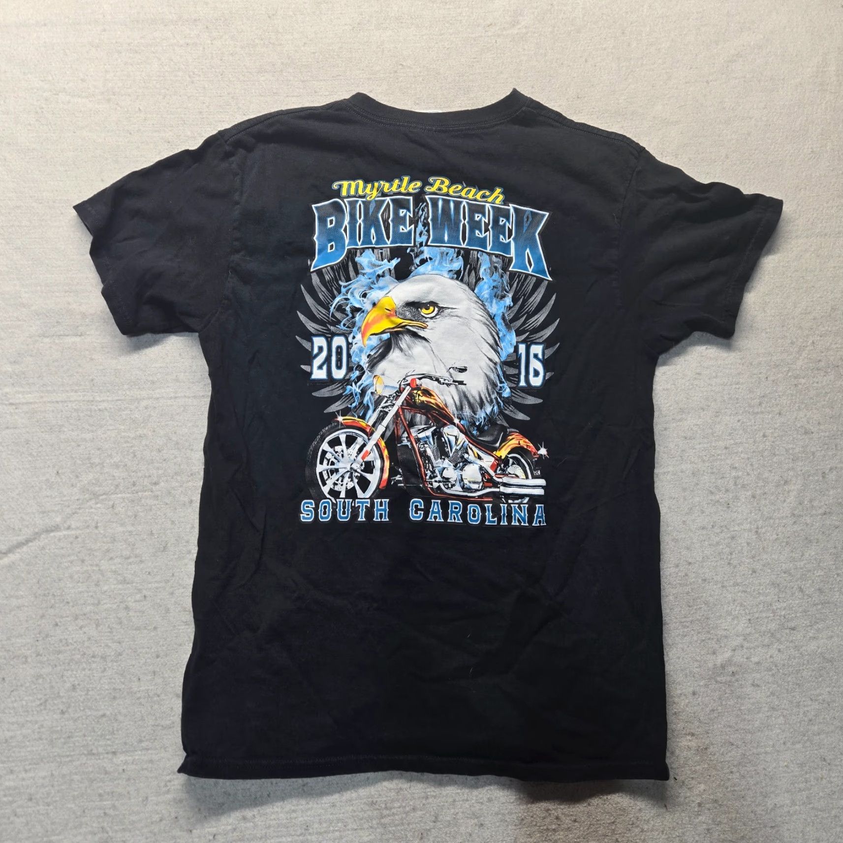 Vintage Carolina Shirt Men 2016 Myrtle Beach South Carolina Bike Week Short Sleeve Crew Neck Black M Medium Logo Graphic Print Century Size US M / EU 48-50 / 2 - 7 Thumbnail