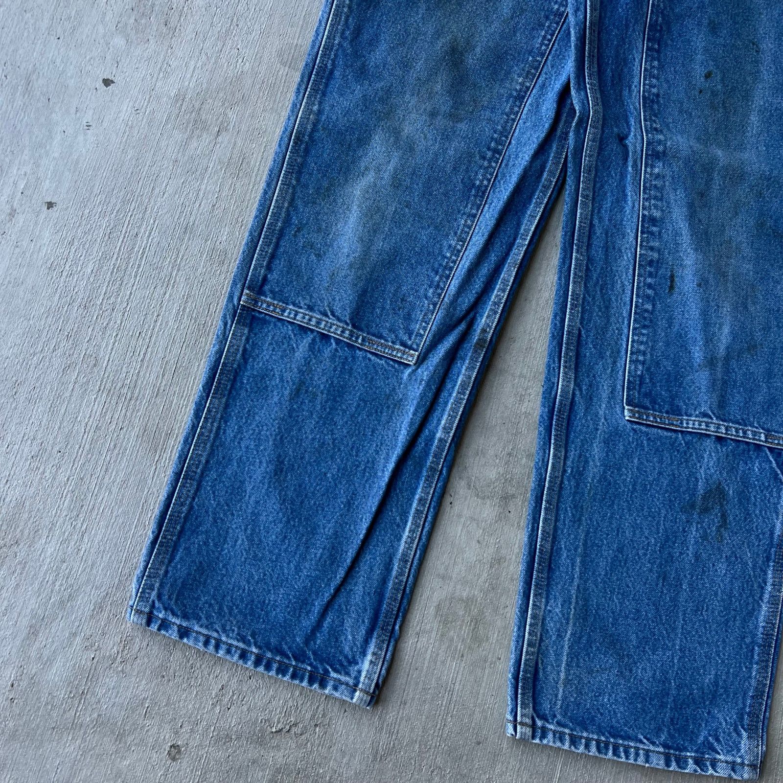 Carhartt × Vintage Carhartt denim blue jeans double knee work carpenter pants Size US 31 - 4 Thumbnail