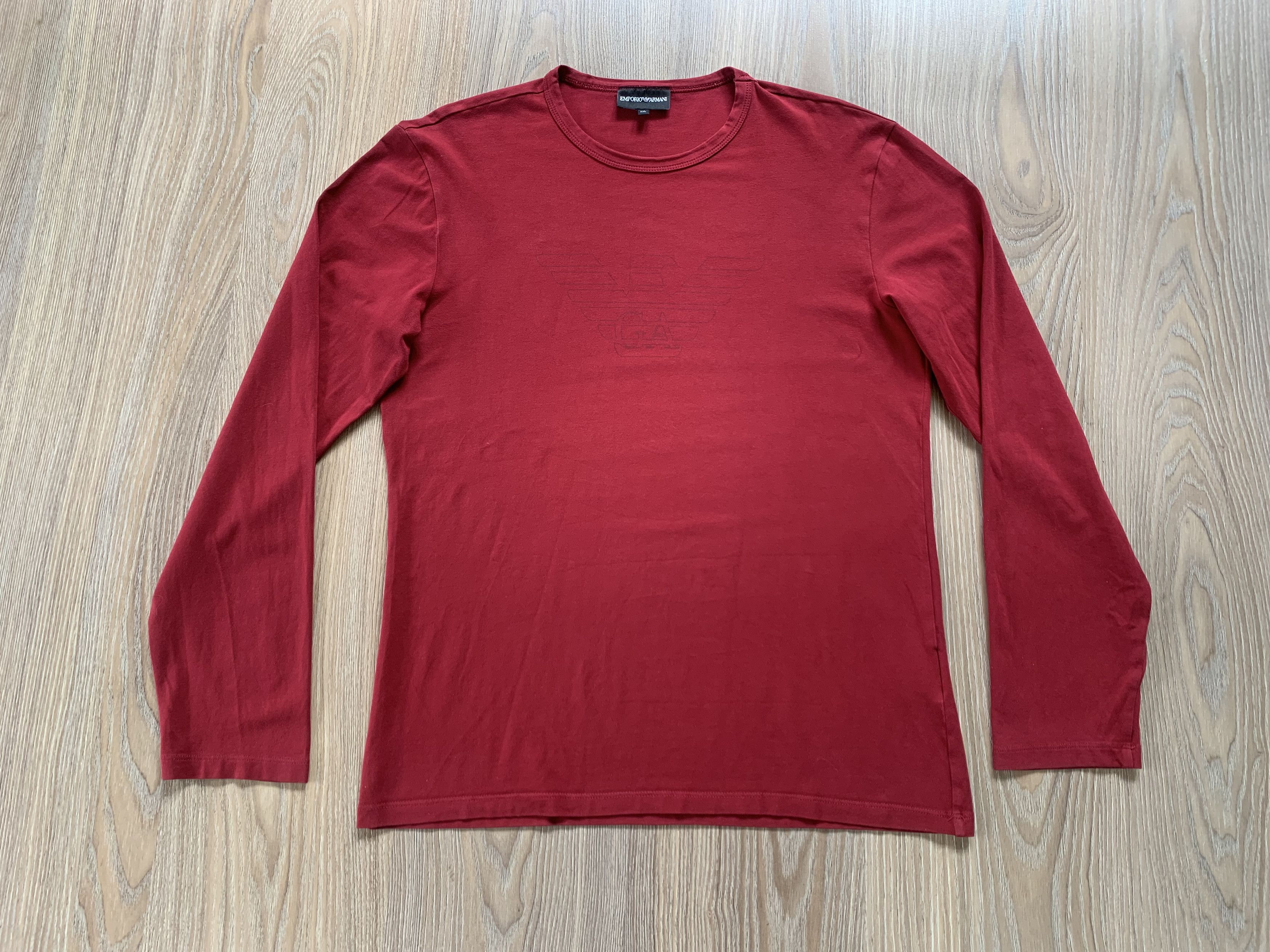 Emporio Armani Vintage Emporio Armani Red Long Sleeve T-Shirt Size US L / EU 52-54 / 3 - 2 Thumbnail