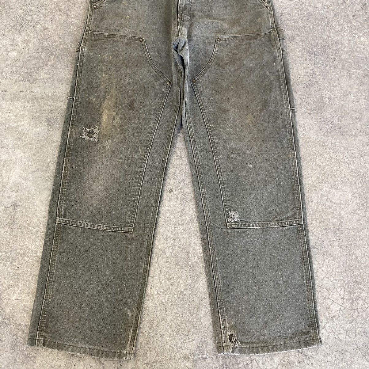 Carhartt VTG Carhartt Double Knee Faded Dirty Carpenter Pants Size US 31 - 4 Thumbnail