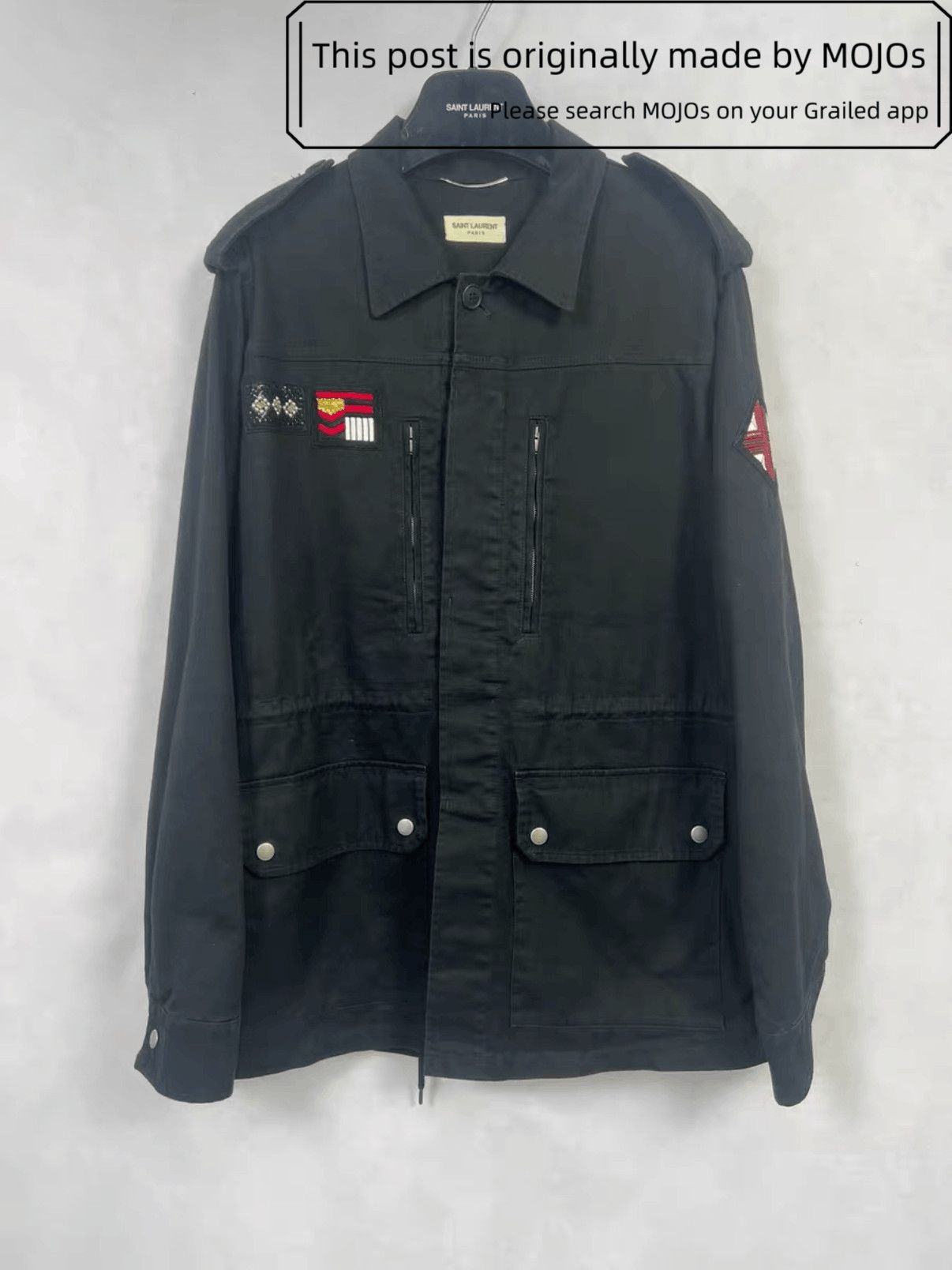 Saint Laurent Paris Sz 50 Saint Laurent Paris 19SS Patches Military Jacket mojos Size US M / EU 48-50 / 2 - 1 Thumbnail