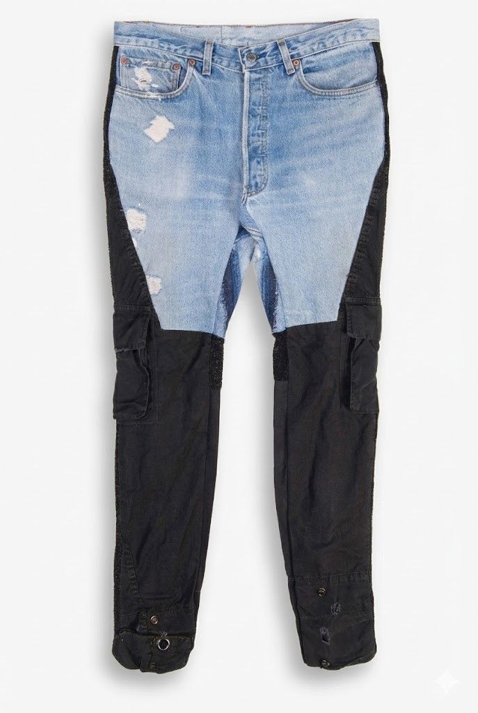 Greg Lauren Vintage Denim Charcoal Tent Zip GLI with cargo pockets Size US 30 / EU 46 - 1 Thumbnail
