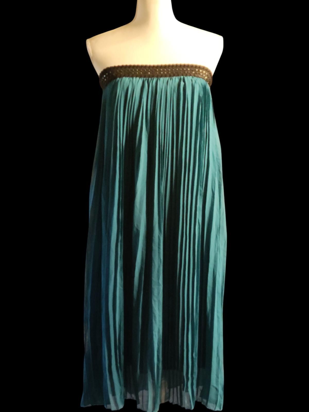 Magical Design Magic Women's Strapless Pleated Maxi Dress Size L / US 10 / IT 46 - 3 Thumbnail