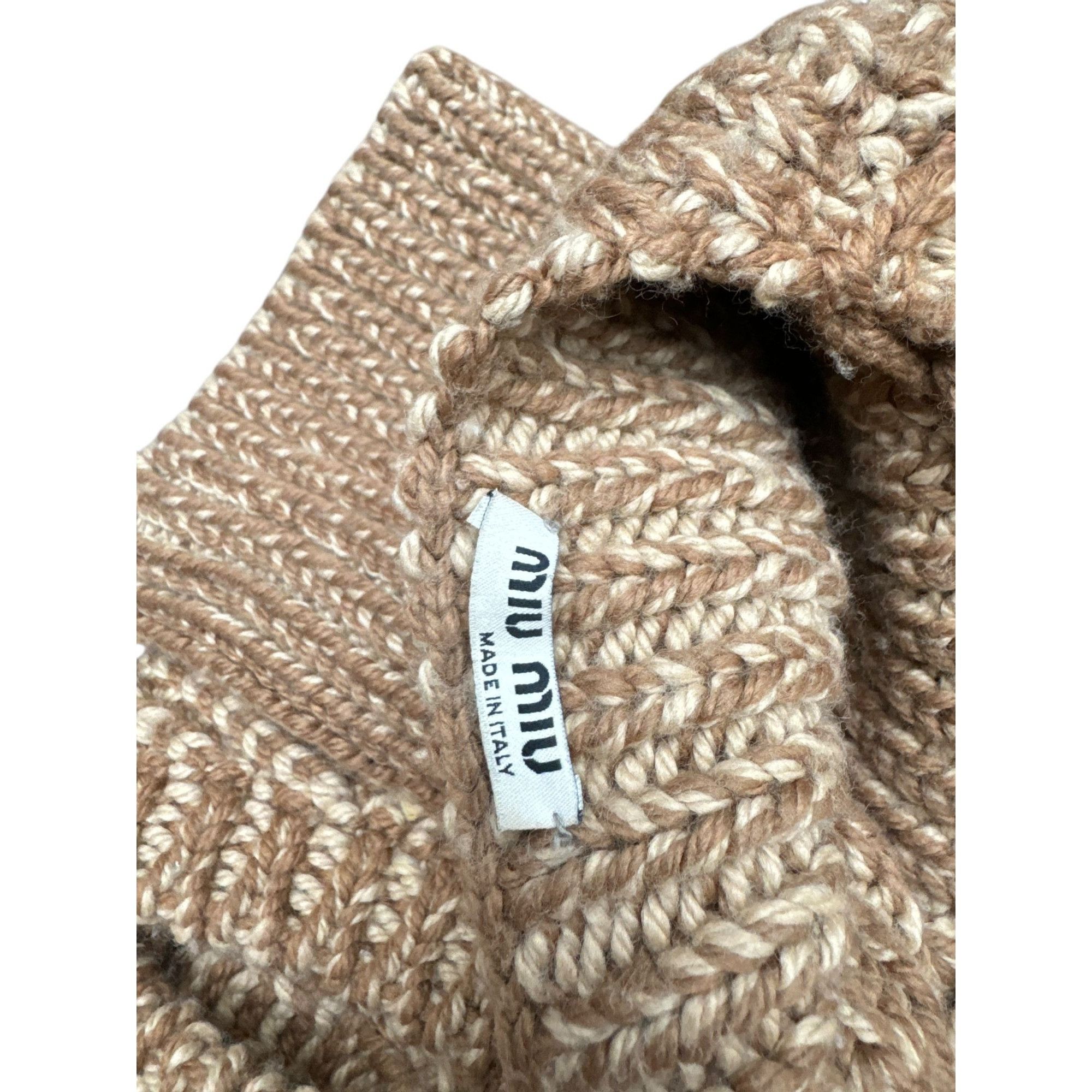 Miu Miu Beige Wool Open Back Vest Size XS / US 0-2 / IT 36-38 - 6 Thumbnail
