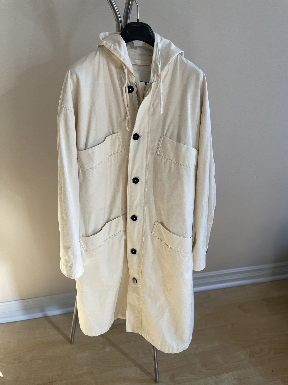 Jil Sander Jil Sander White Hooded Parka Size US XL / EU 56 / 4 - 2 Thumbnail