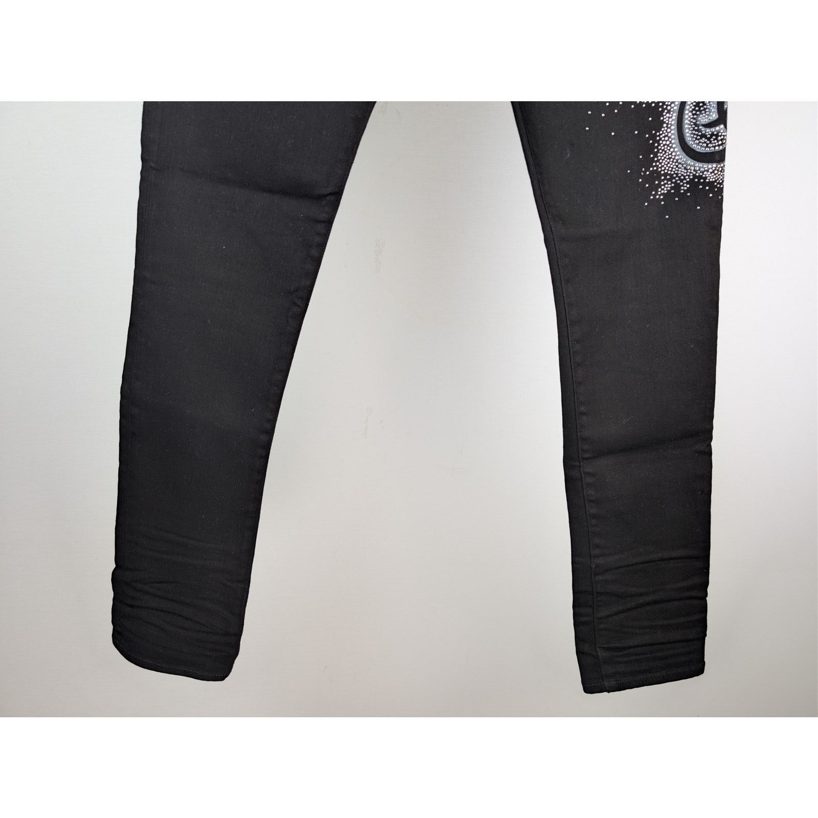 Amiri o1rshd1 MA Swirl Crystal Skinny Denim Jeans in Black Size US 34 / EU 50 - 4 Thumbnail