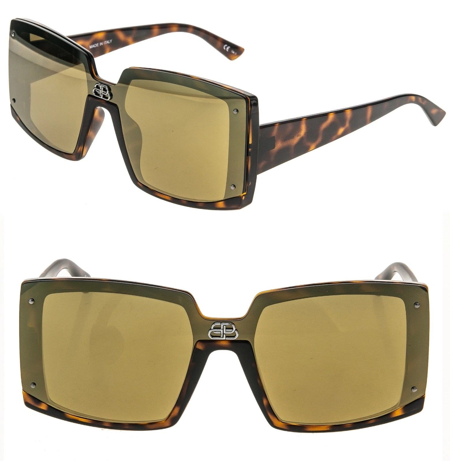 Balenciaga BALENCIAGA BB0081S Square Brown Gold Mirror 0081 005 Size ONE SIZE - 1 Thumbnail