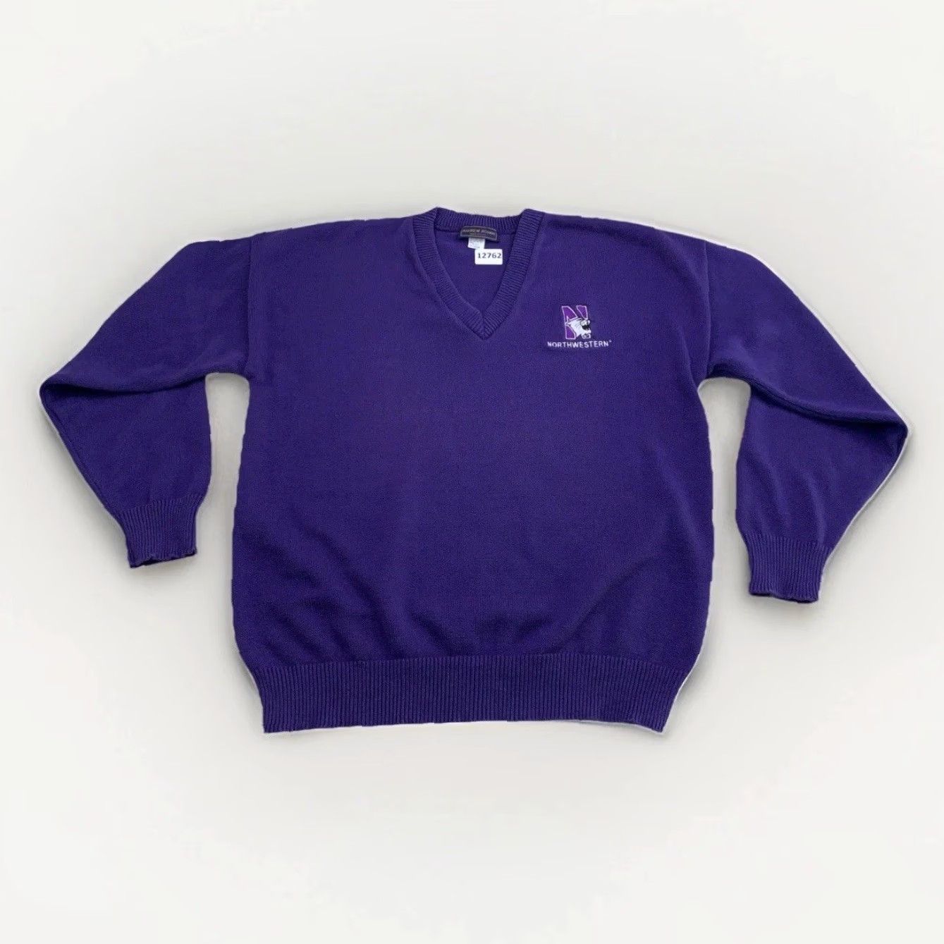Vintage VINTAGE Andrew Rohan Northwestern Wildcats V Neck Sweater XL Mens Purple 90s USA Embroidered Logo Size US XL / EU 56 / 4 - 2 Thumbnail