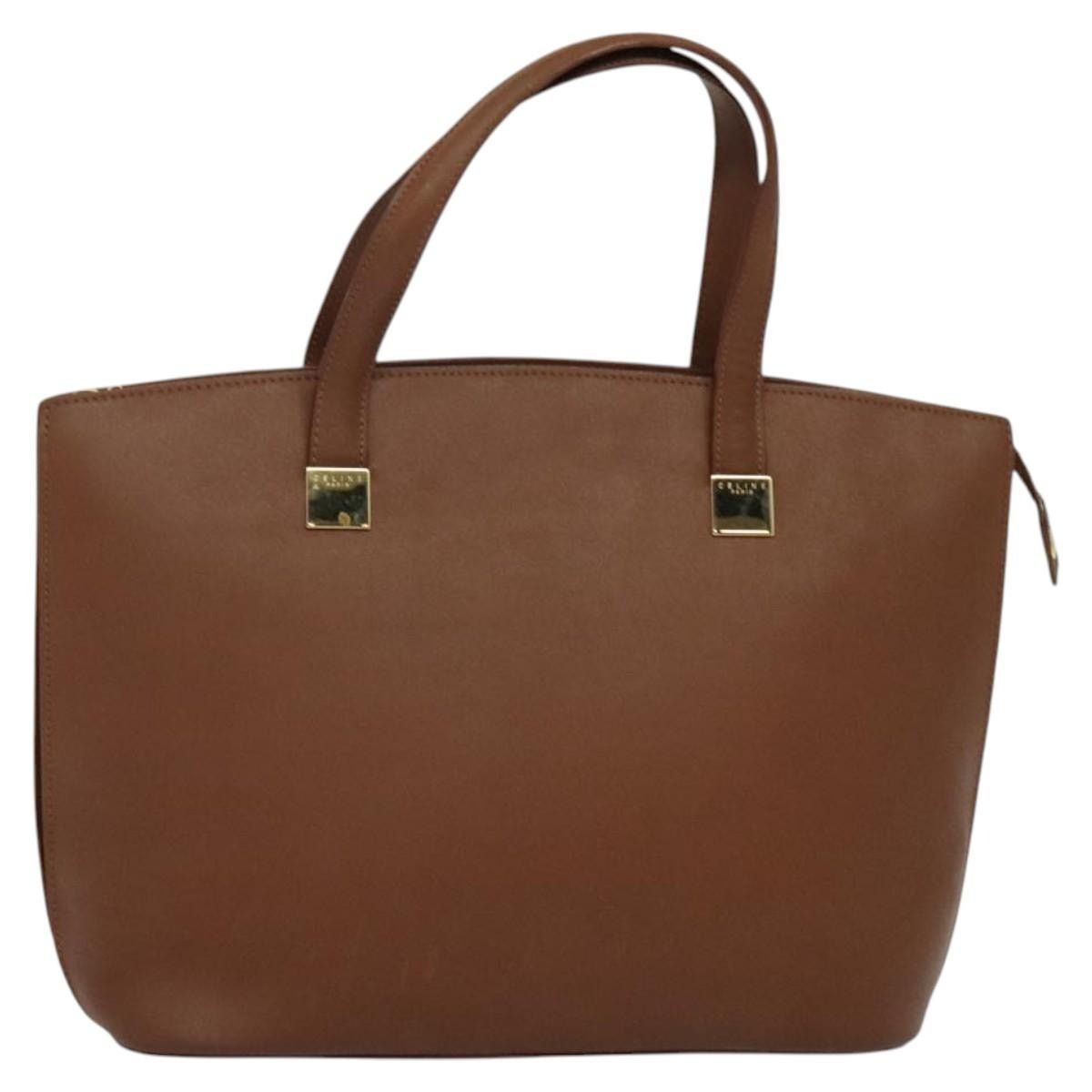 Celine CELINE Hand Bag Leather Brown Gold Size ONE SIZE - 2 Thumbnail