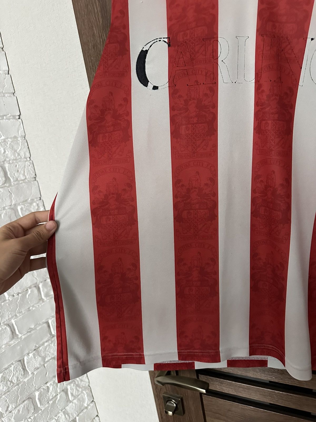 Asics 1994/1995 Stoke City Asics Vintage Soccer Jersey T-Shirt Kit Size US L / EU 52-54 / 3 - 11 Thumbnail