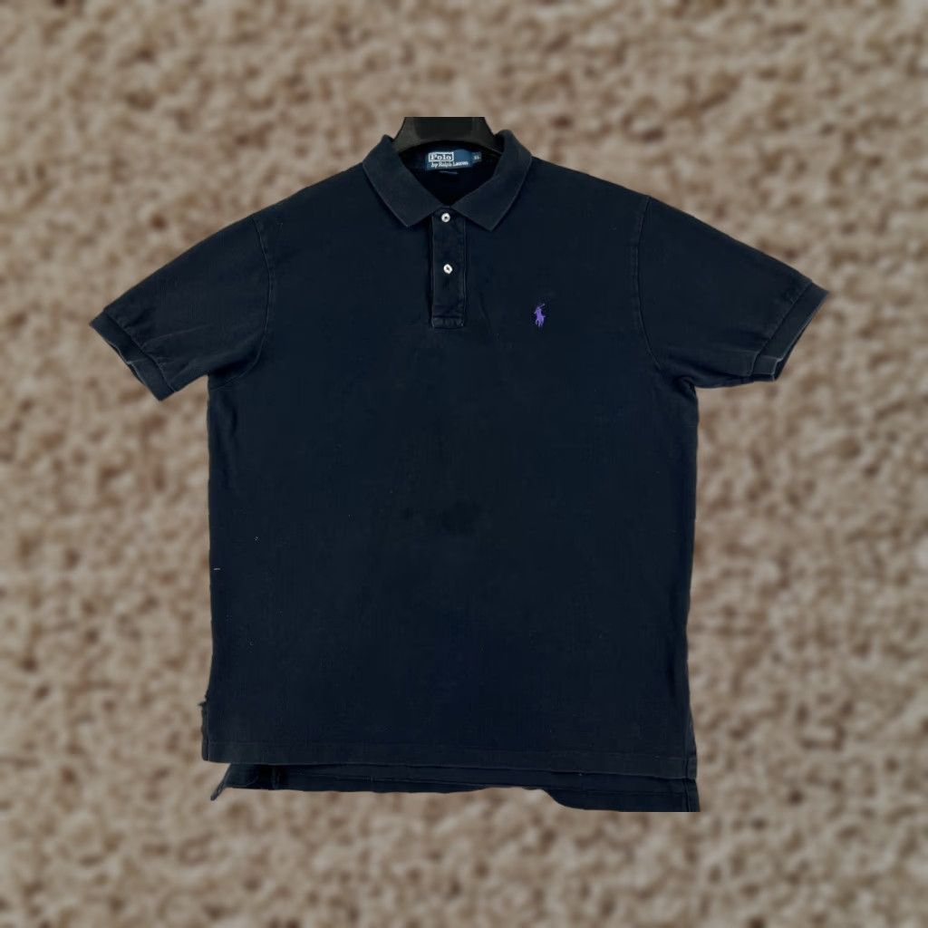 Ralph Lauren VINTAGE Ralph Lauren Polo Shirt Adult XL Black 100% Cotton Jersey Polo Regular Men’s Short Sleeve Logo Embroidered Button Collared Size US XL / EU 56 / 4 - 1 Thumbnail