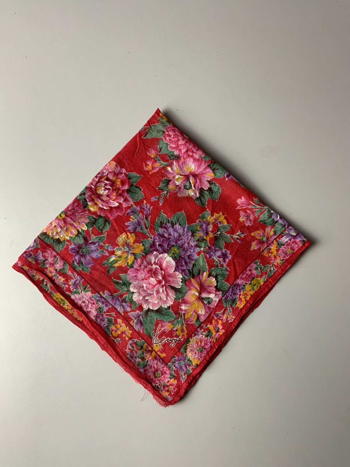 Kenzo Kenzo Flower Art Bandana Handkerchief Size ONE SIZE - 3 Thumbnail