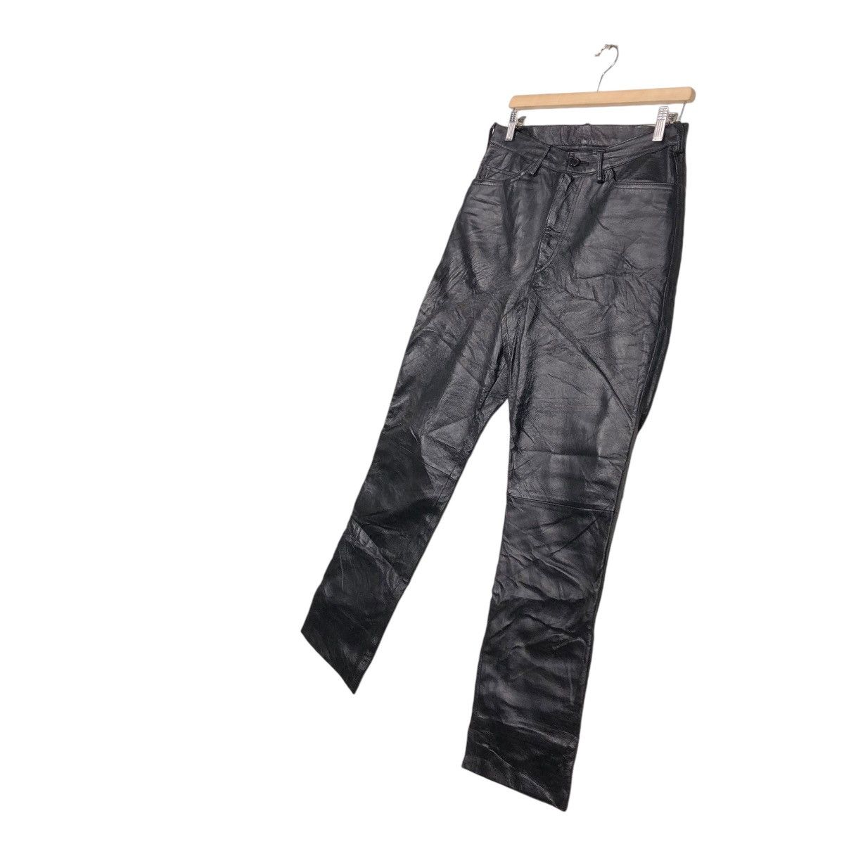 Genuine Leather × Japanese Brand × Vintage 🔥VINTAGE BIKER GENUINE LEATHER PANTS VOLCANO ISSEY MIYAKE Size US 30 / EU 46 - 2 Thumbnail