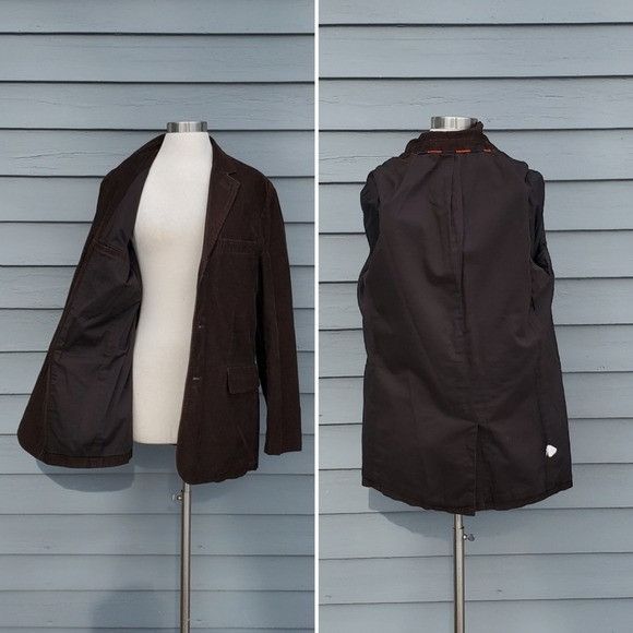 J.Crew × Vintage Vintage 90s y2k J.Crew Western Boho Cowboy Brown Cord Blazer Size 40R - 3 Thumbnail