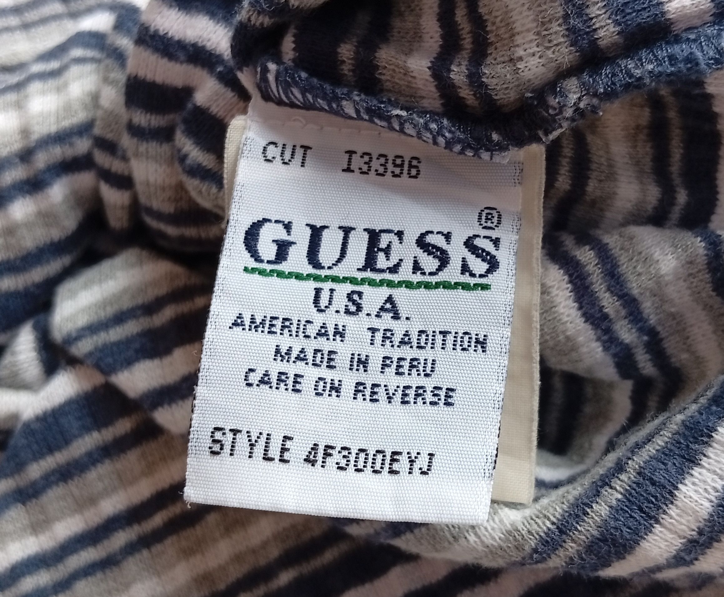 Vintage Vintage Guess ? stripe knit tshirt Size US L / EU 52-54 / 3 - 6 Thumbnail