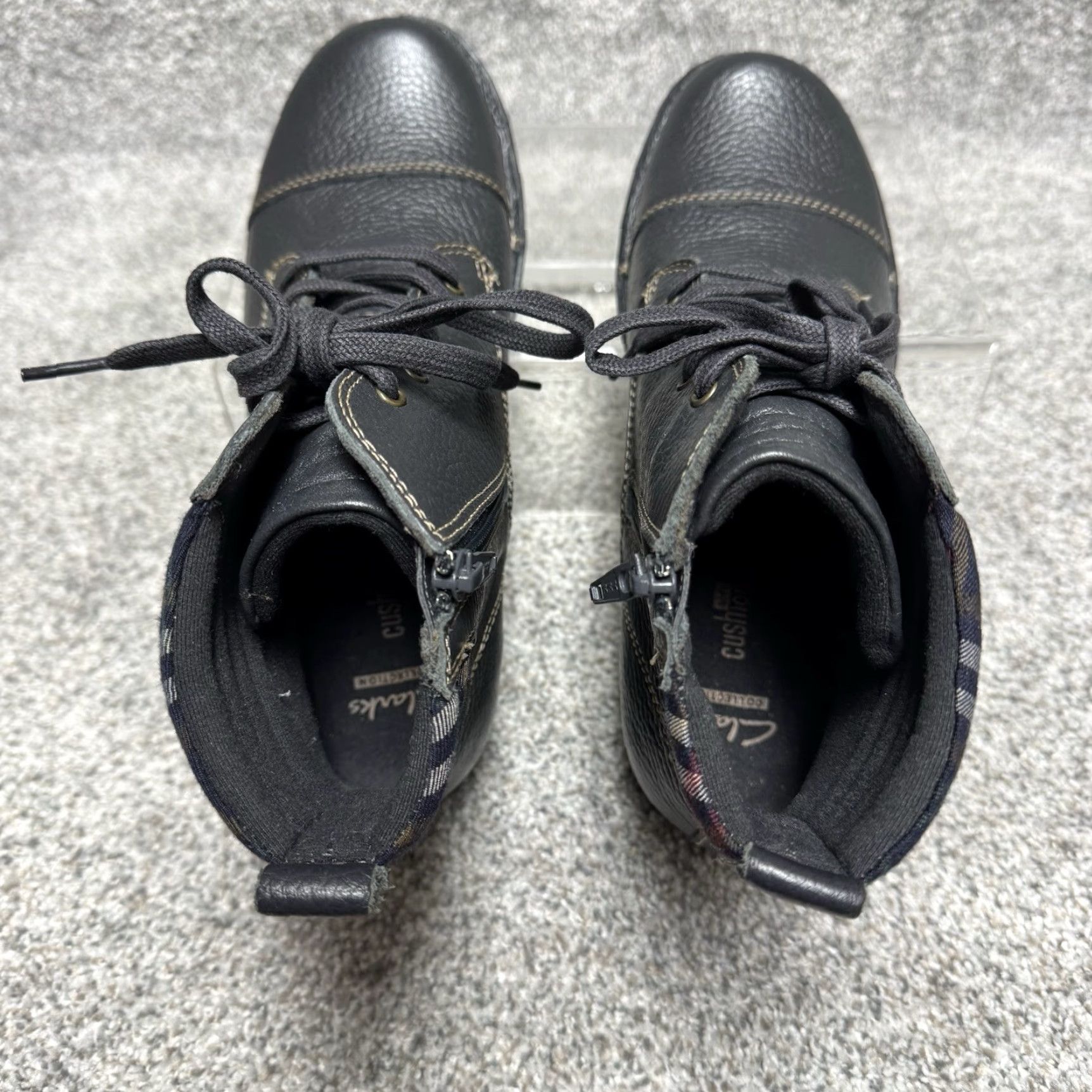 Clarks Clarks Boots Womens Combat Ankle Leather Size 7 Gray Casual Grunge Dark Academia City Biker Travel Size US 5 / IT 35 - 6 Thumbnail