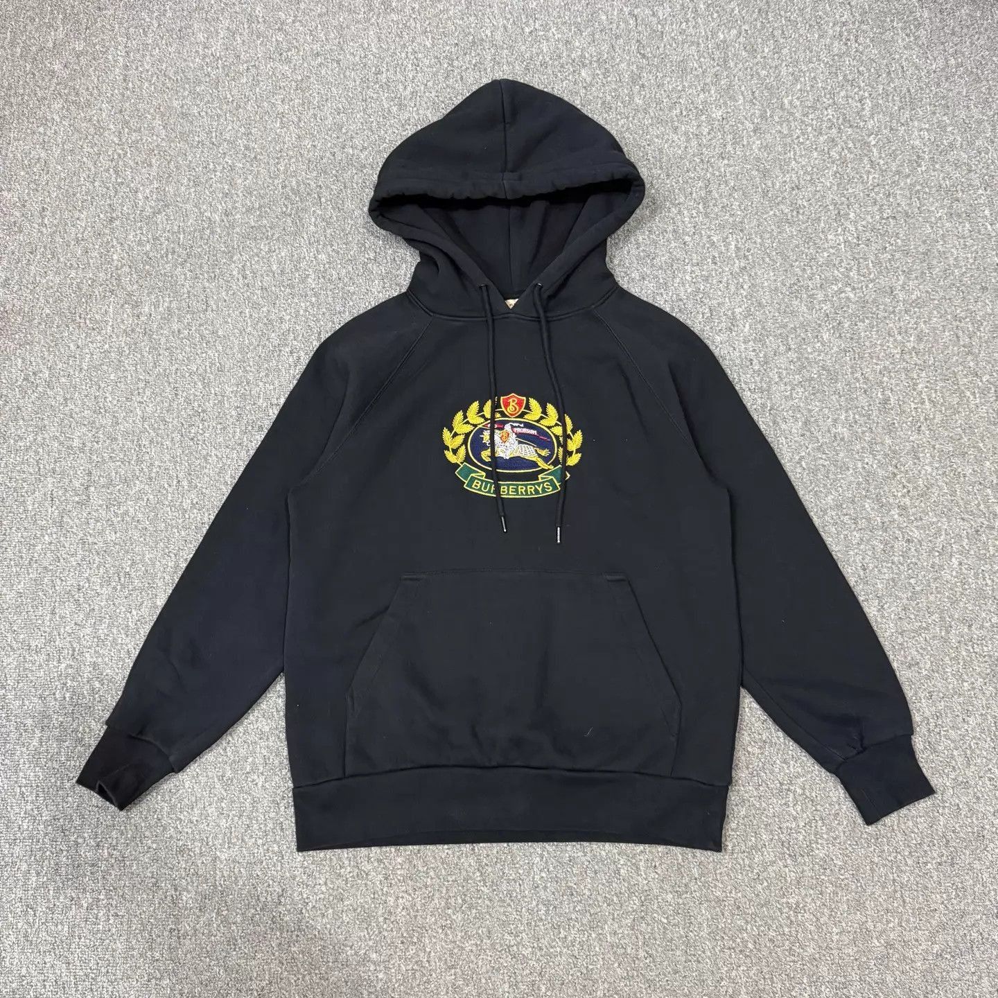 Burberry Black Hoodie with Embroidered Crest Size US S / EU 44-46 / 1 - 1 Thumbnail