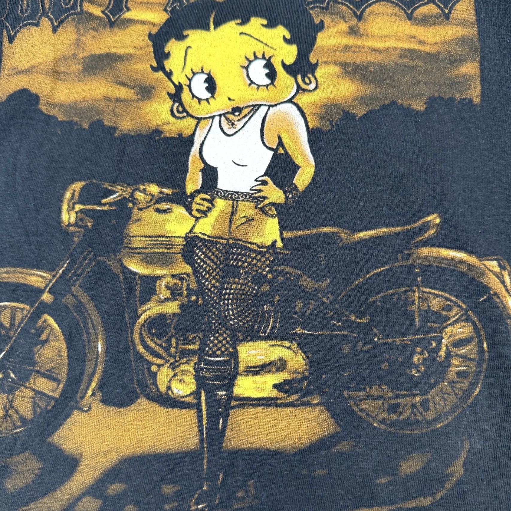 Vintage Betty Boop Shirt Womens Small Black Motorcycle Biker Graphic Tee Cartoon Size S / US 4 / IT 40 - 4 Thumbnail