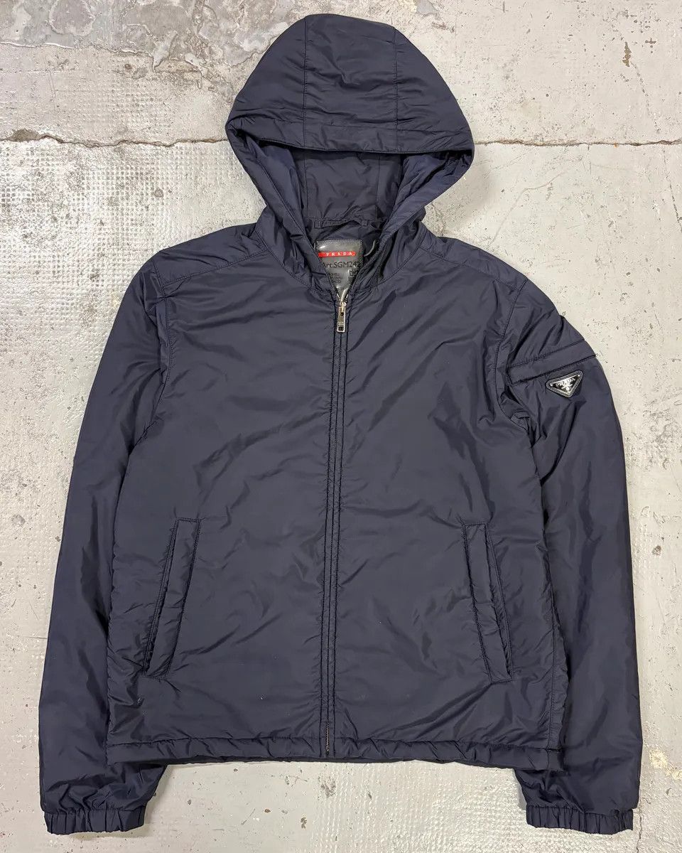 Prada SS2016 Prada Navy Nylon Hooded Windbreaker Jacket Size US M / EU 48-50 / 2 - 1 Thumbnail