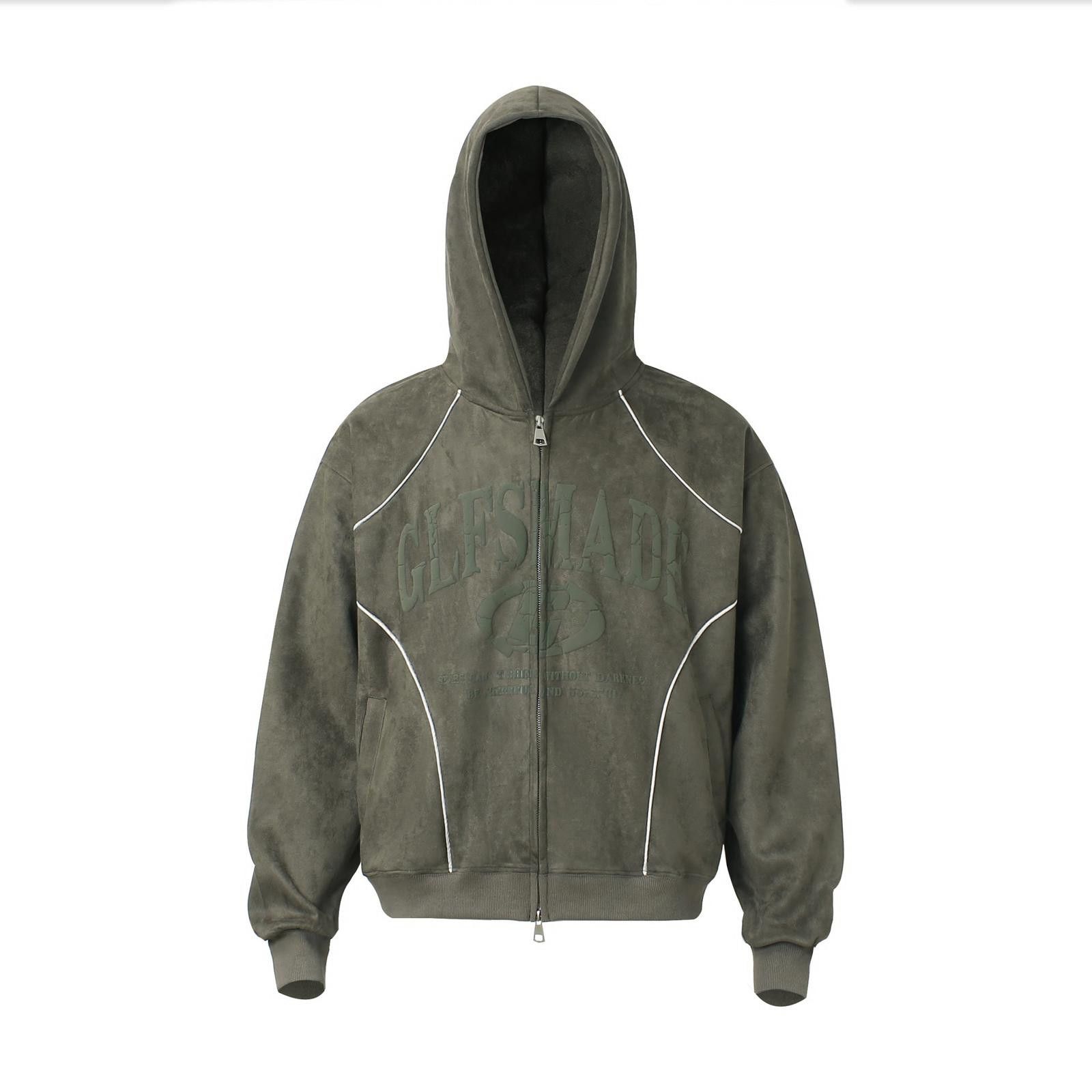 Japanese Brand Black Zip-Up Hooded Sweatshirt, Casual Hooded Jacket Size US M / EU 48-50 / 2 - 4 Thumbnail