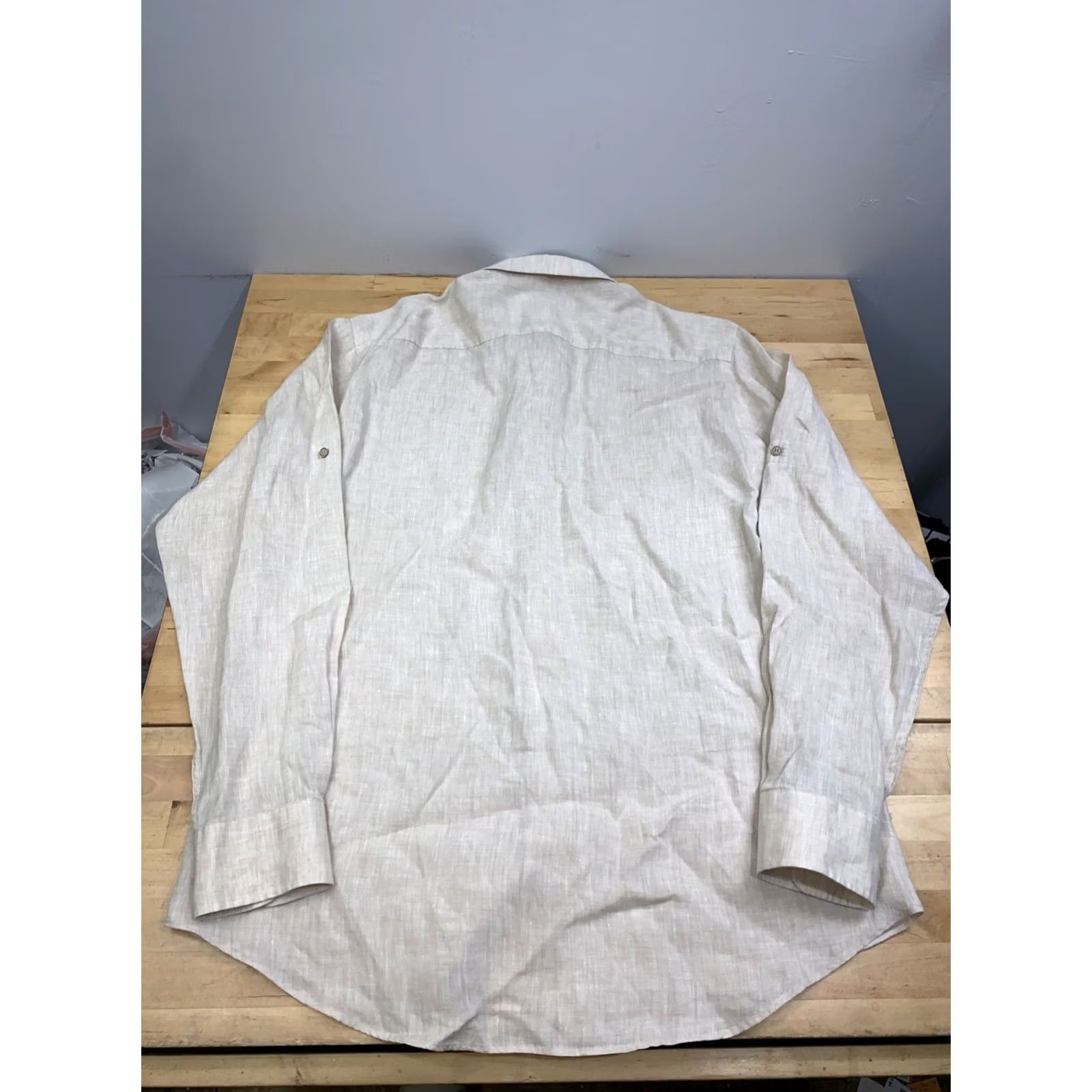 Joseph Abboud Joseph Abboud Linen Button Up Shirt Men XLT Beige Casual Lightweight 13213 Size US XL / EU 56 / 4 - 6 Thumbnail