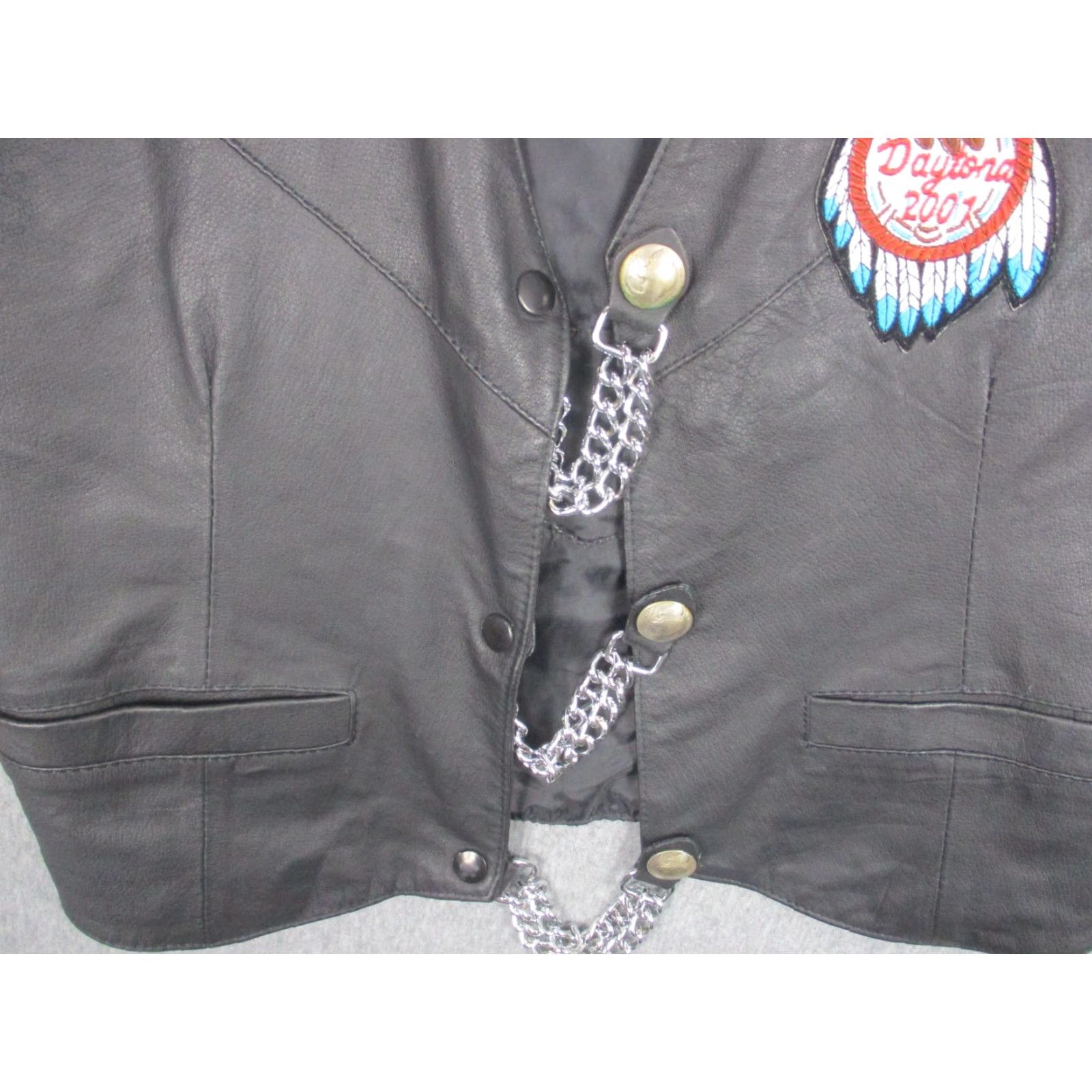 Vintage VINTAGE Montana Leather Vest Mens XL Black Biker Daytona Harley Eagle 2000s Size US XL / EU 56 / 4 - 2 Thumbnail