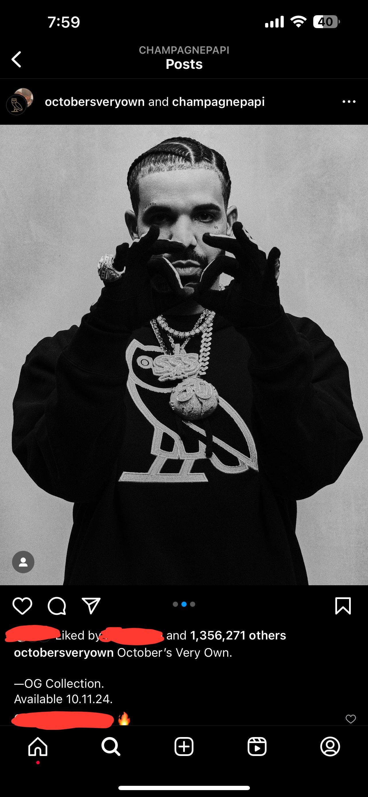 Drake OVO OG OWL HOODIE 2024 BRAND NEW IN HAND Size US XXL / EU 58 / 5 - 1 Thumbnail