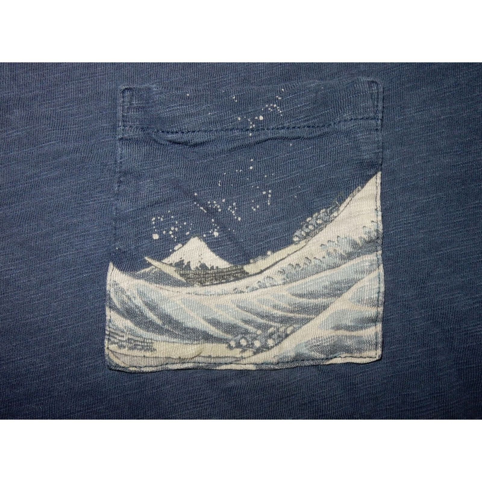 Uniqlo VINTAGE Uniqlo X Boston Fine Arts Museum Men's Pocket T Shirt Size M Wave Blue Cotton Graphic Print Short Sleeve Mens Size US M / EU 48-50 / 2 - 2 Thumbnail