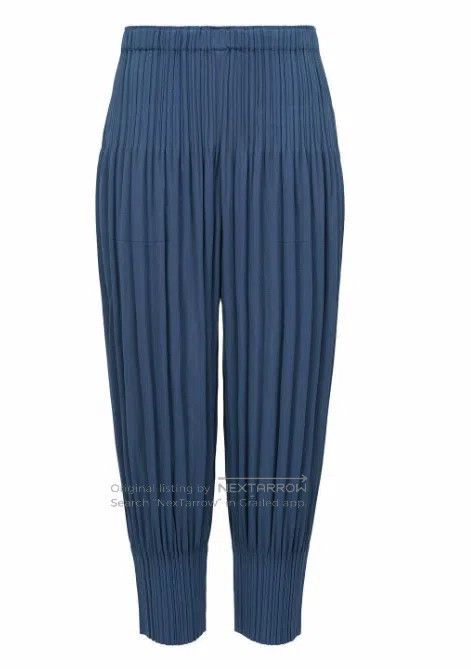 Issey Miyake Issey Miyake size:3 Solid Color Puff Trousers (Navy) Size 31" - 1 Thumbnail