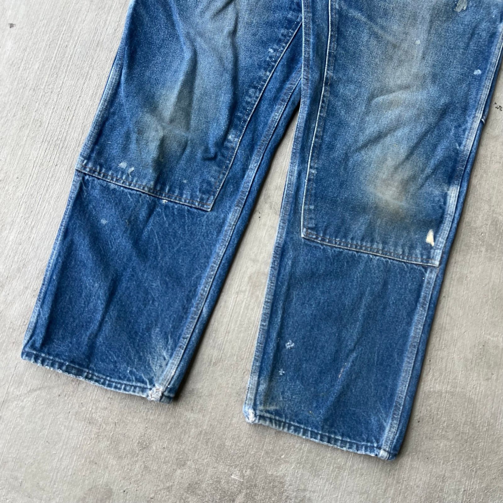 Carhartt × Vintage Carhartt faded blue denim jeans double knee work wear pants Size US 37 - 3 Thumbnail