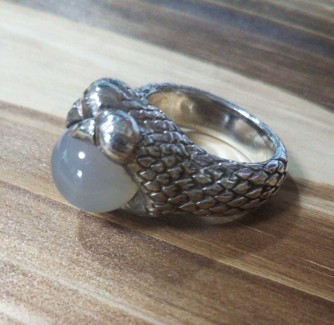 Jean Paul Gaultier Jean Paul Gaultier Silver Dragon Claw Crystal Ball Ring Size ONE SIZE - 1 Thumbnail