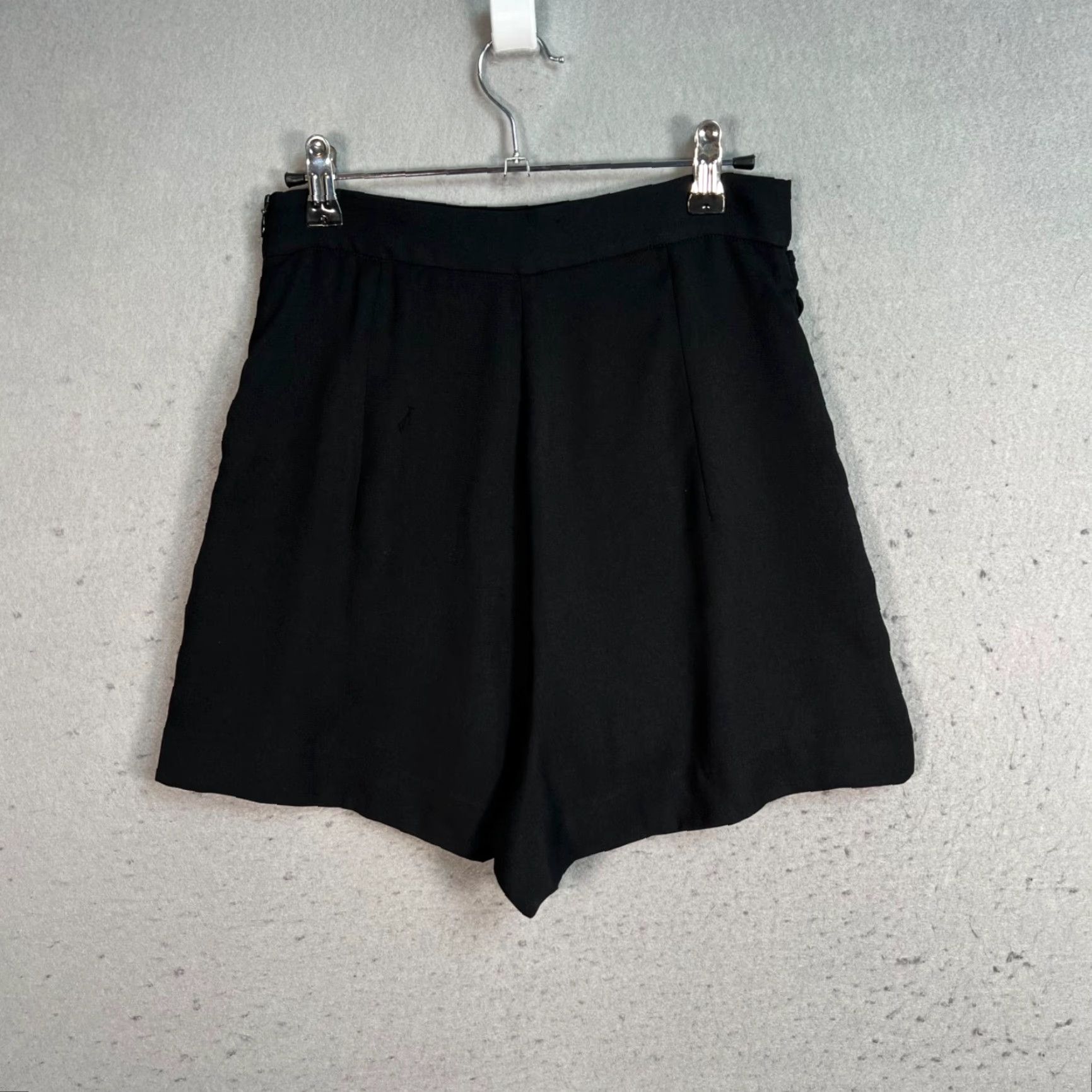 Sandro Sandro Paris Luiza Black Ruched Crepe High-Waisted Shorts Womens Size 36 Size 25" / US 0 / IT 36 - 2 Thumbnail