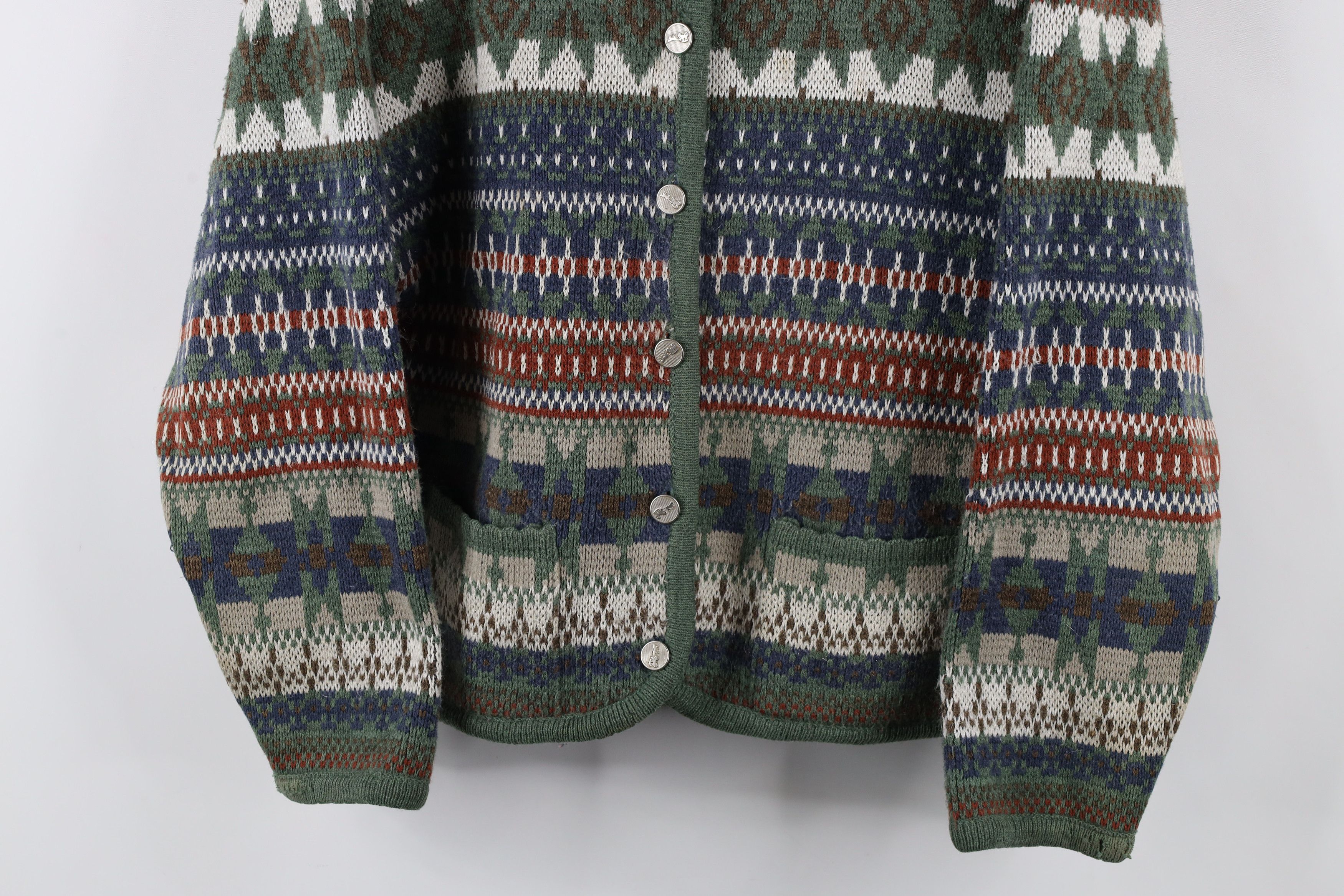 Vintage Vintage 90s Streetwear Fair Isle Knit Cardigan Sweater Size M / US 6-8 / IT 42-44 - 3 Thumbnail