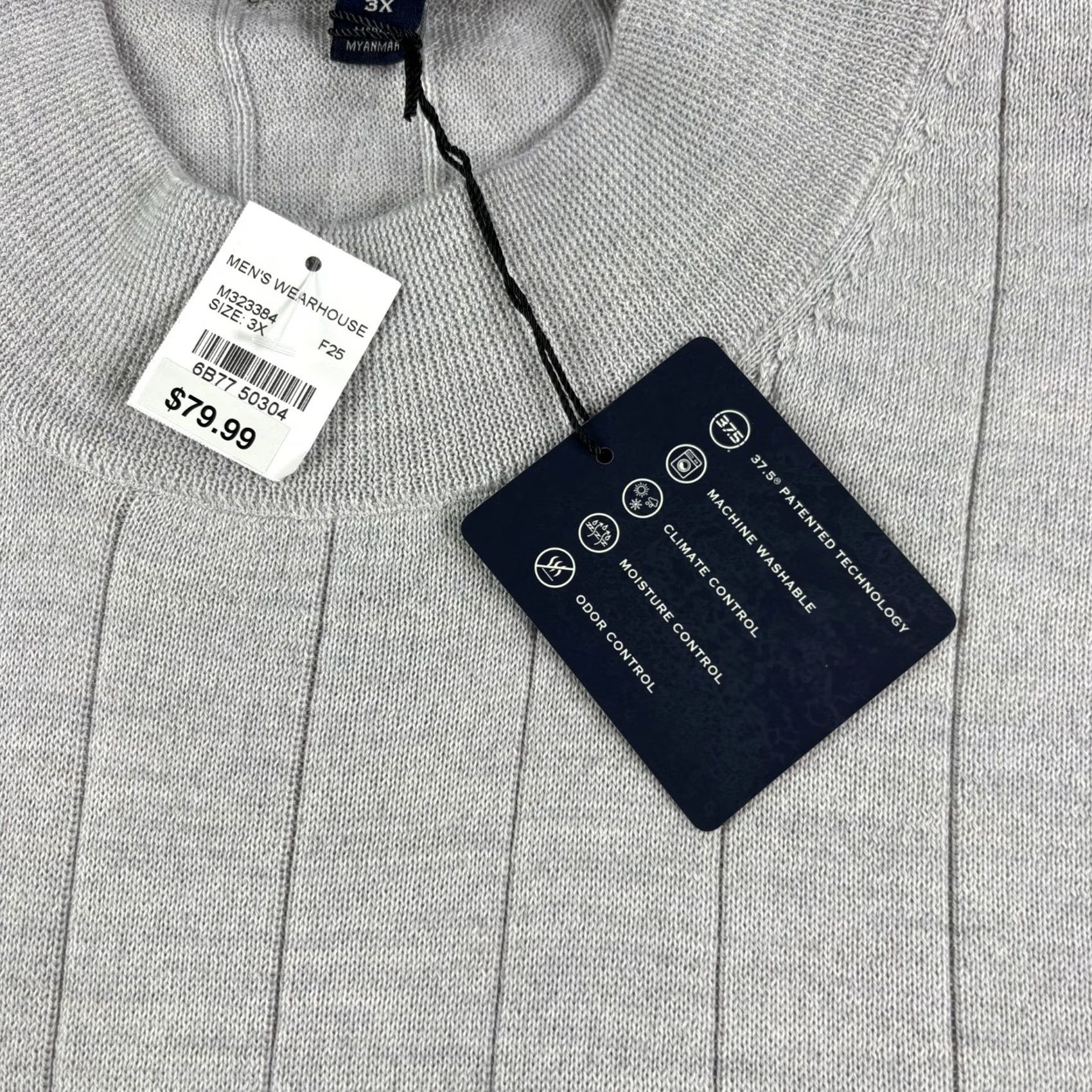 Joseph Abboud Joseph Abboud Sweater Mens 3XL Gray Pullover Stretch NEW Size US XXL / EU 58 / 5 - 2 Thumbnail