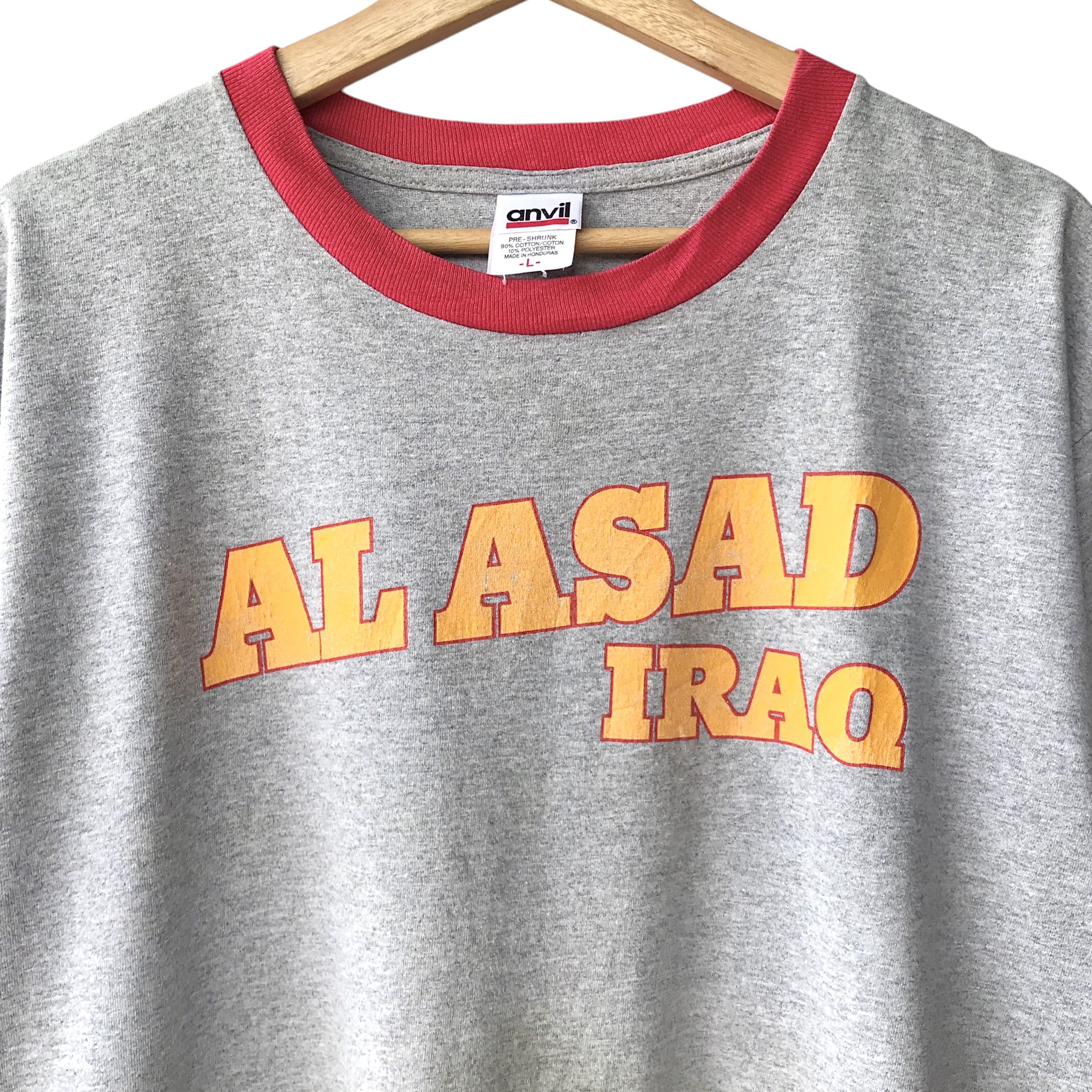 Anvil Al-Asad Iraq US Air Force USAF Airbase Anvil Ringer Tee Size US L / EU 52-54 / 3 - 3 Thumbnail