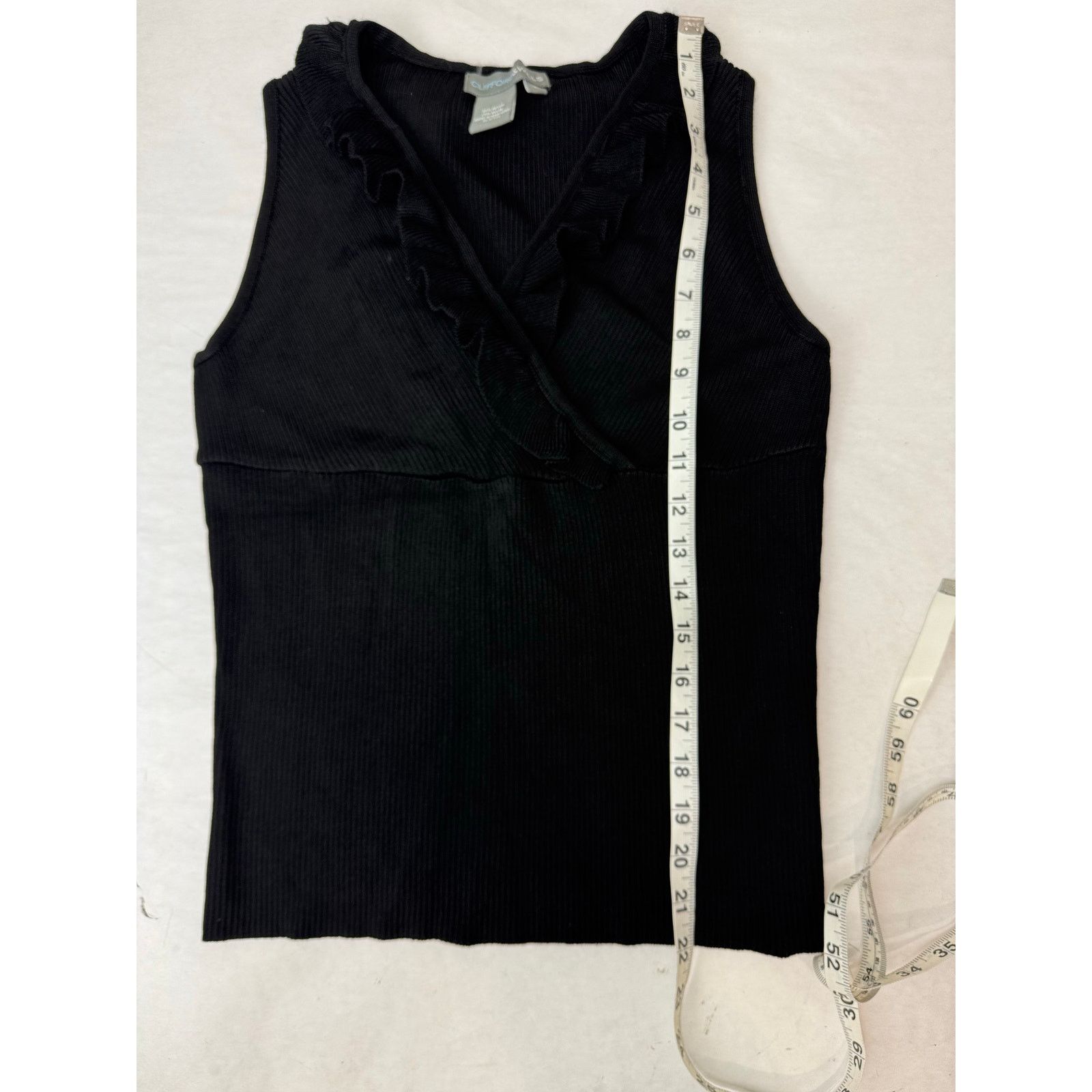Other Vintage Y2K Cinched Black Ruffled Black Blouse Large Size L / US 10 / IT 46 - 4 Thumbnail